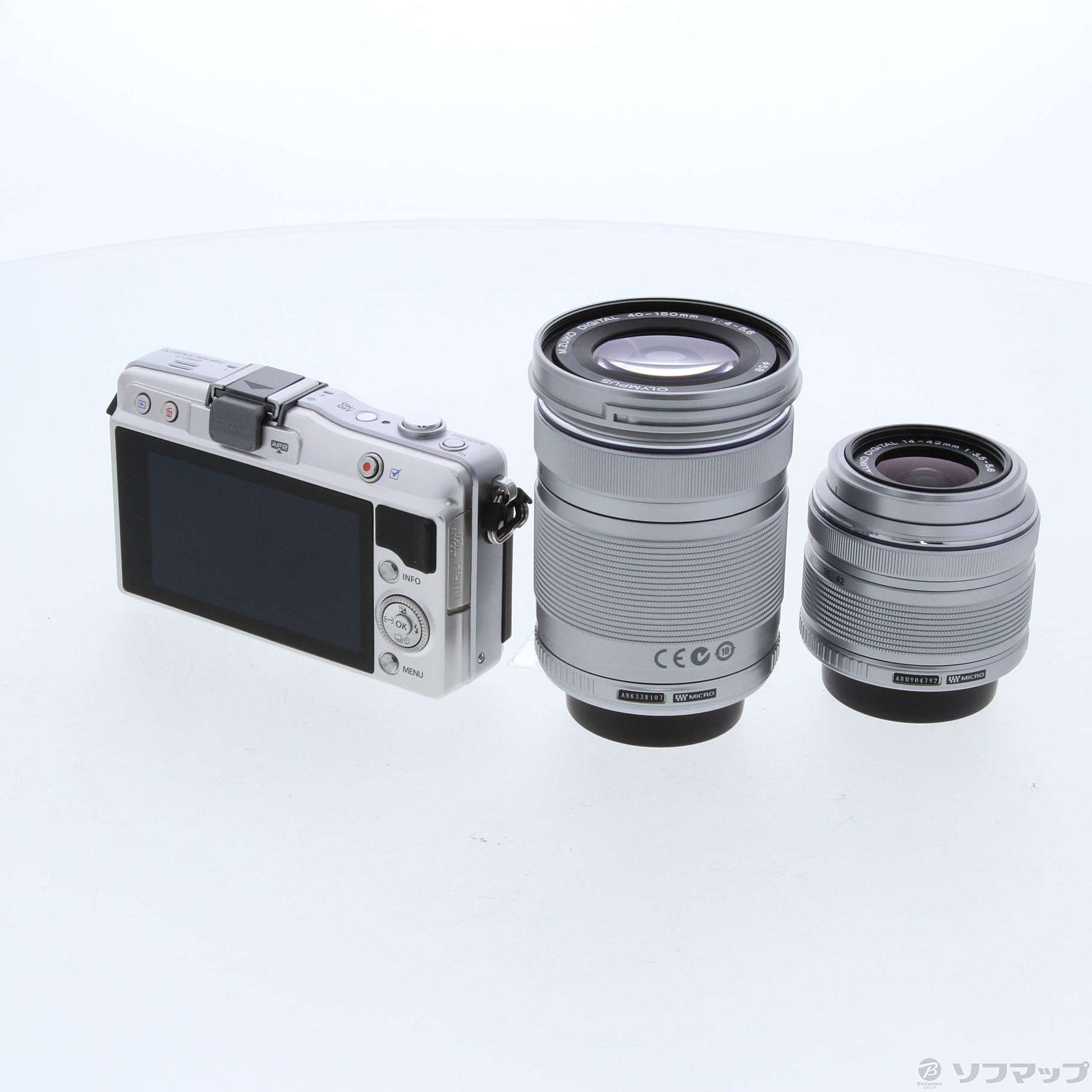 中古】PEN mini E-PM2ダブルズームキット(シルバー) [2133030864590