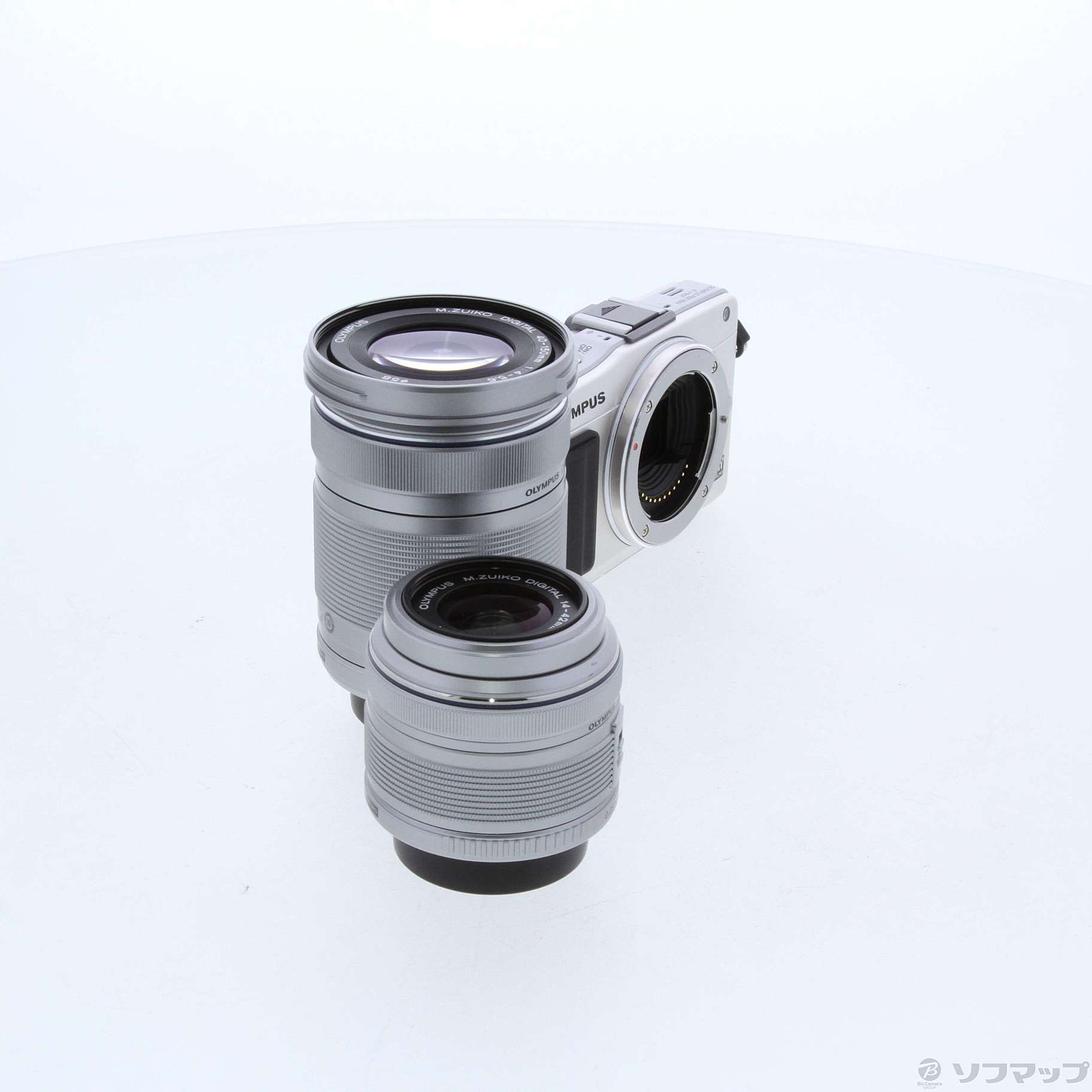 中古】PEN mini E-PM2ダブルズームキット(シルバー) [2133030864590