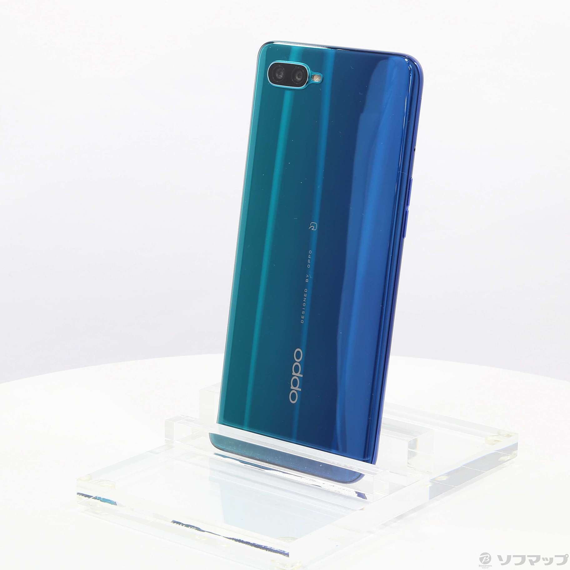 スマートフォン本体【美品】OPPO Reno A 64GB ブルー【ガラス保護シート付】