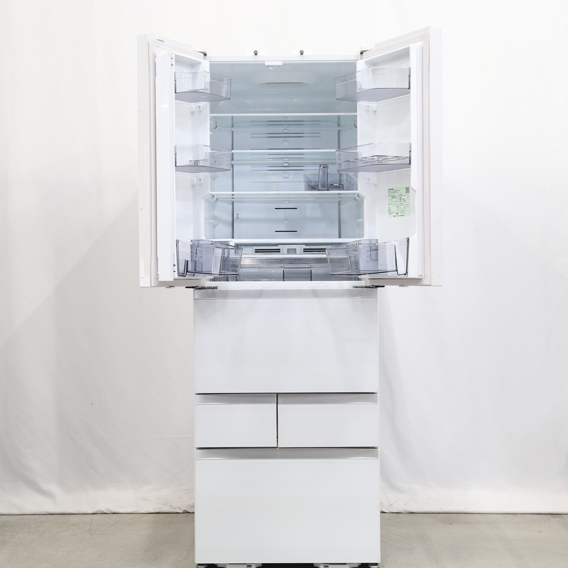 中古】〔展示品〕冷蔵庫 クリアグレインホワイト GR-S460FZ-UW ［6ドア 