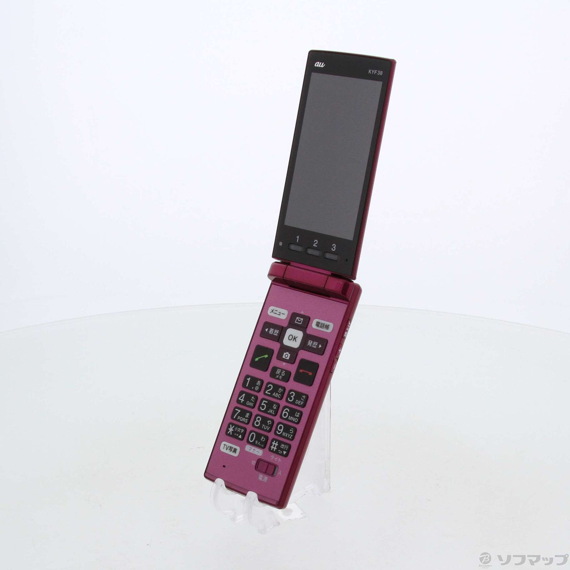 中古】かんたんケータイ KYF38 ワインレッド au [2133031177538