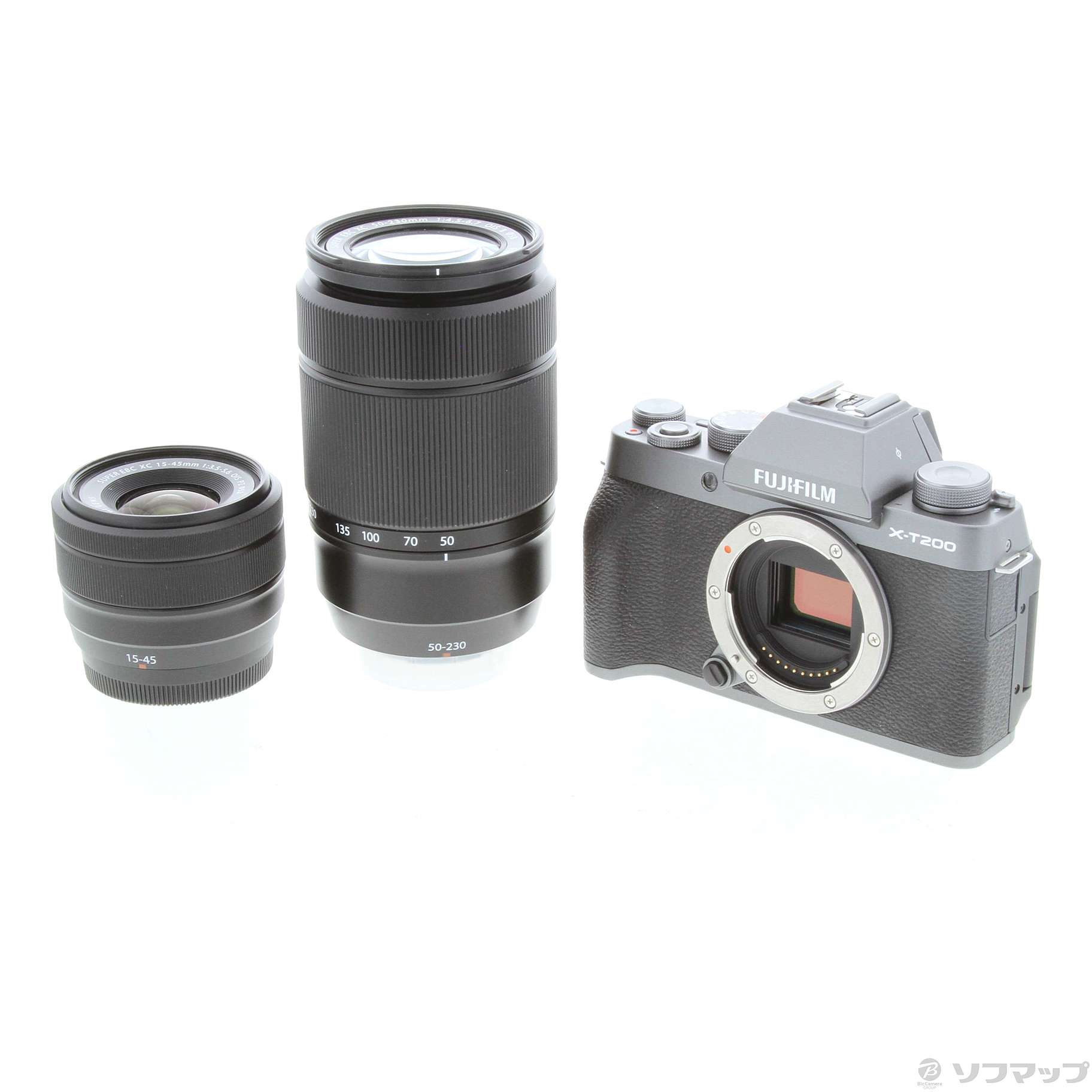 〔展示品〕 FUJIFILM X-T200 ダブルズームレンズキット ダークシルバー ネット用語、 FUJIFILM X-T200 レンズキット ダークシルバー デジタルカメラ