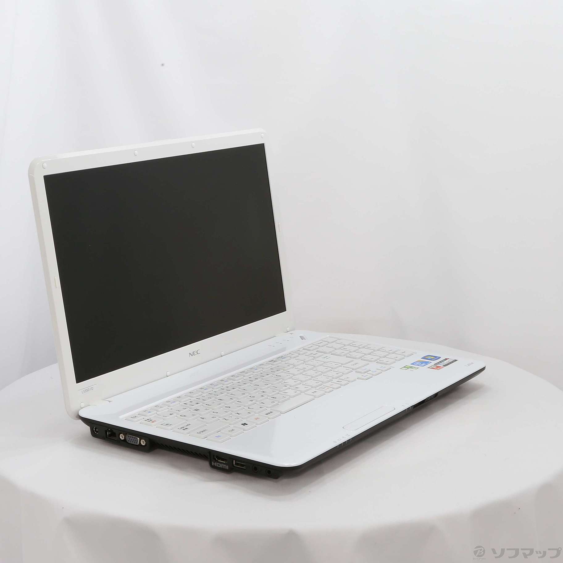 格安安心パソコン LaVie S LS550／DS6W PC-LS550DS6W スノーホワイト ※バッテリー完全消耗