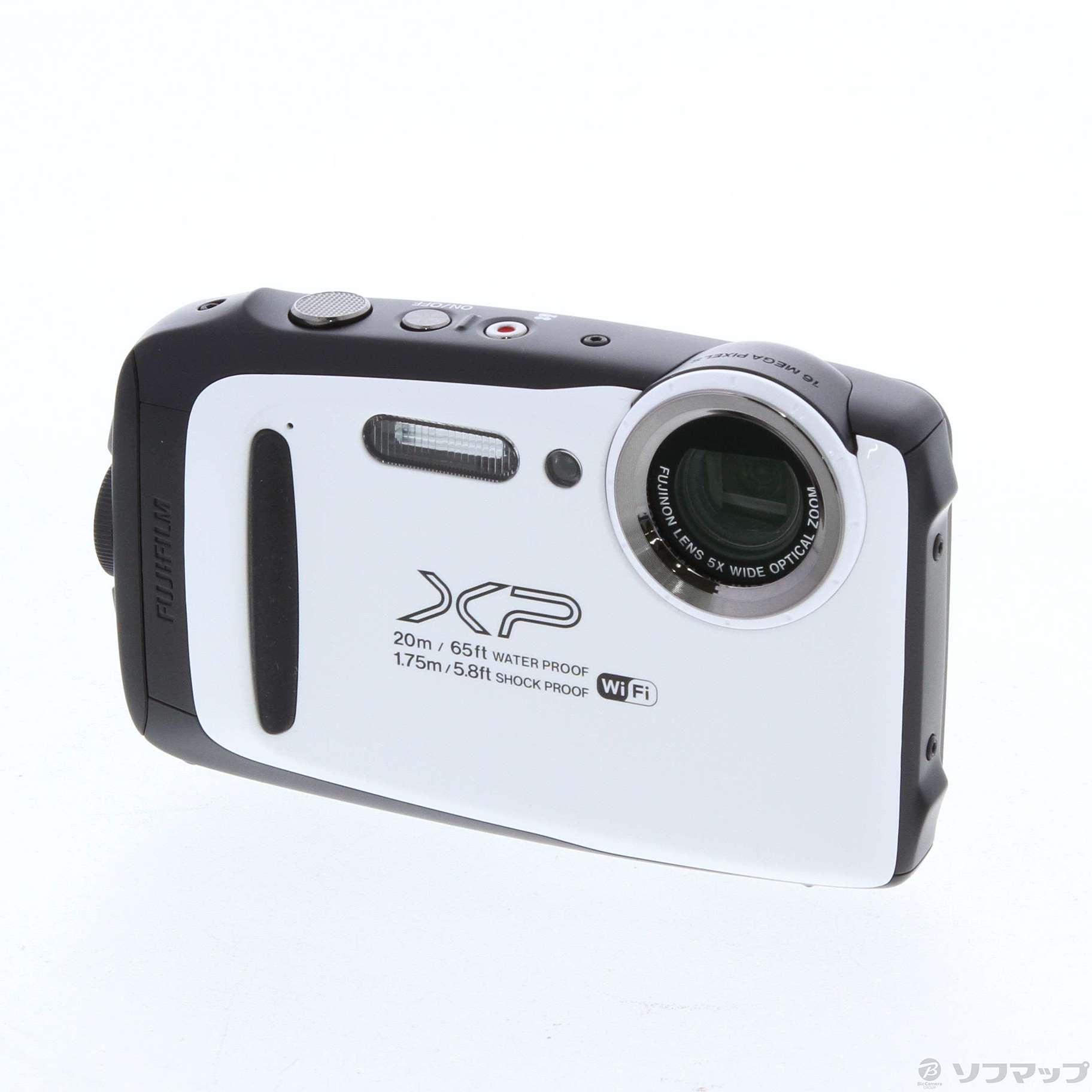 美品！富士フイルム　防水カメラ FinePix XP130 ホワイトケース付き顔認識AF自動追尾瞳AF