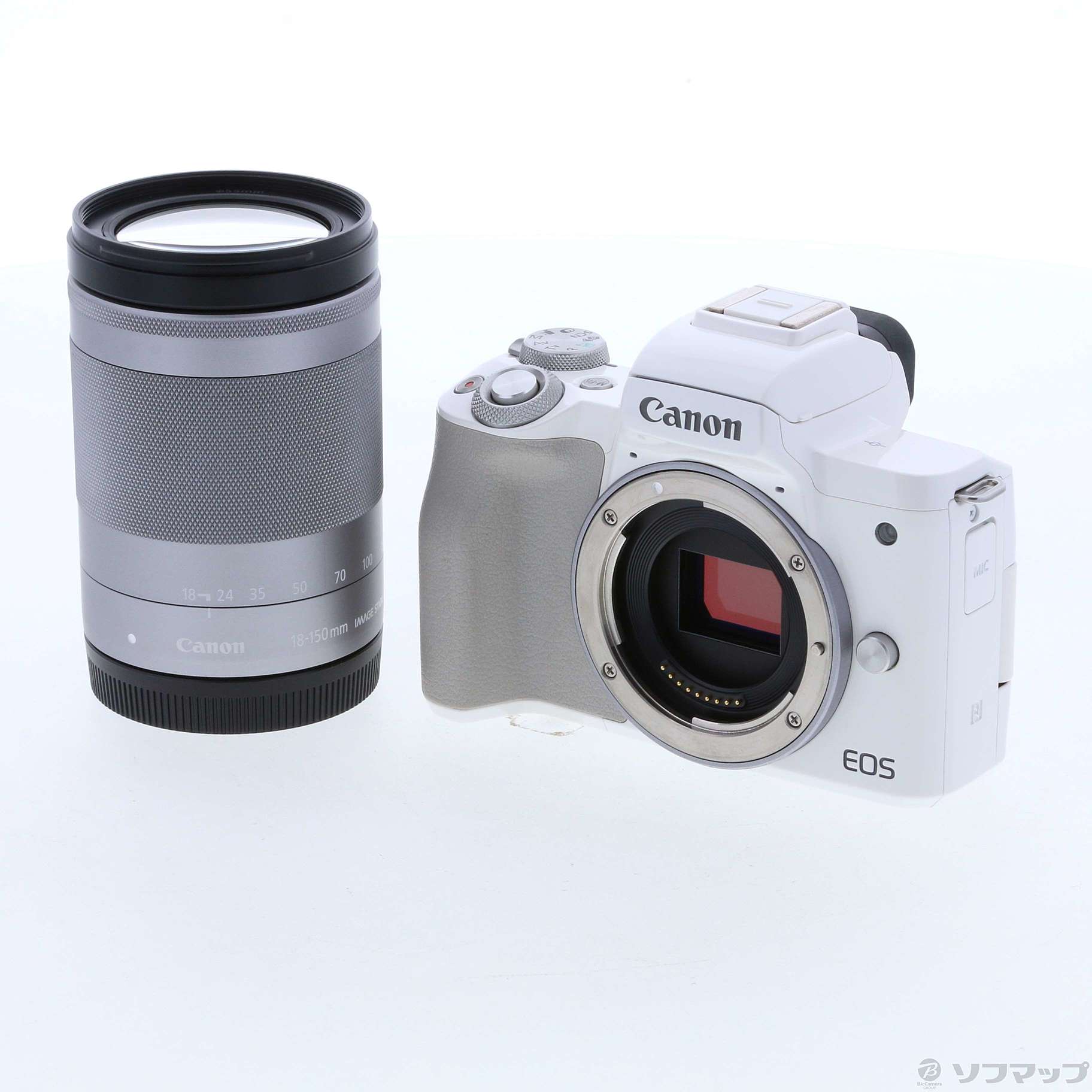 中古】〔展示品〕 EOS Kiss M (ホワイト)・EFM18150 IS STM レンズ