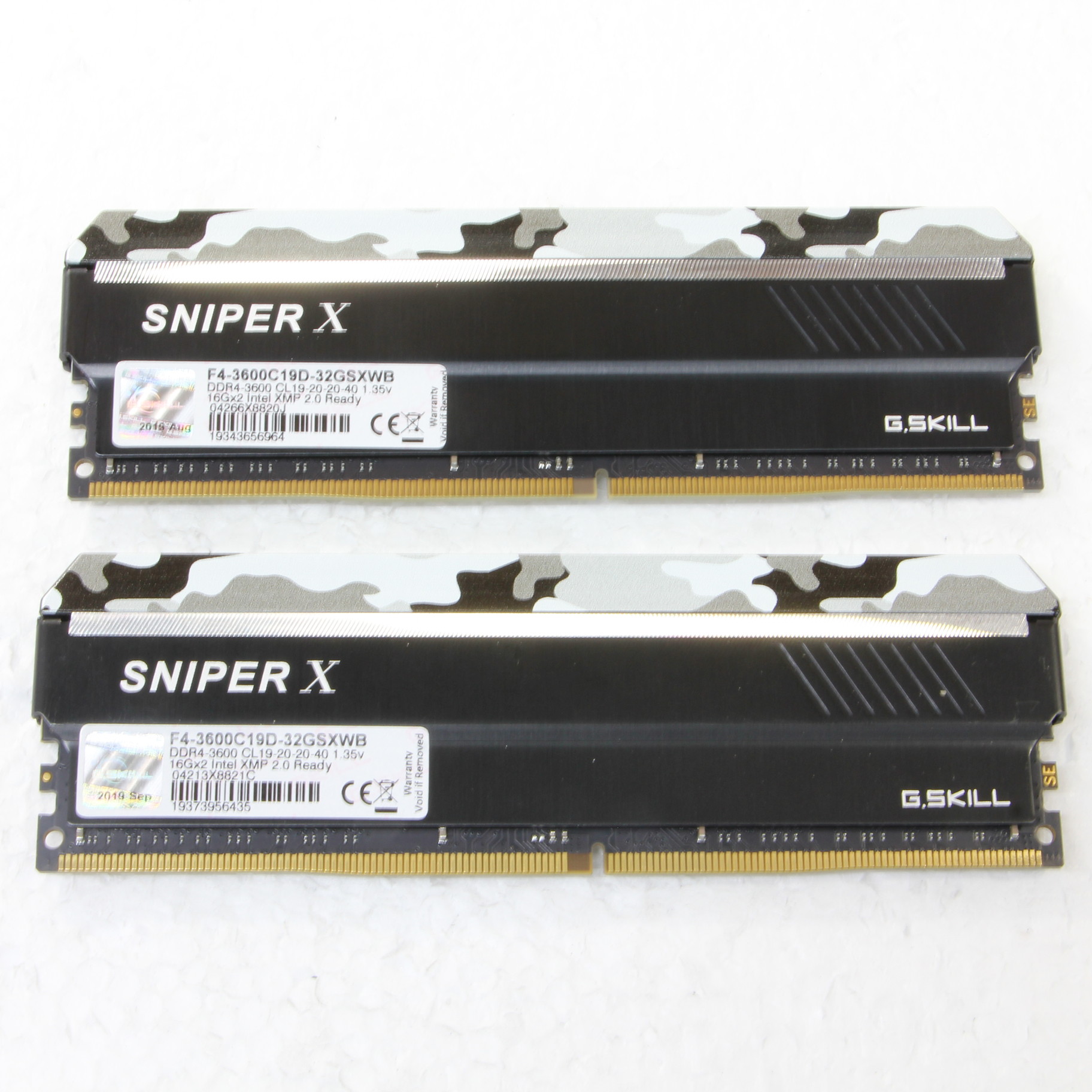 16GBモジュール枚数G.Skill F4-3600C19D-32GSXWB DDR4-3600 - PCパーツ