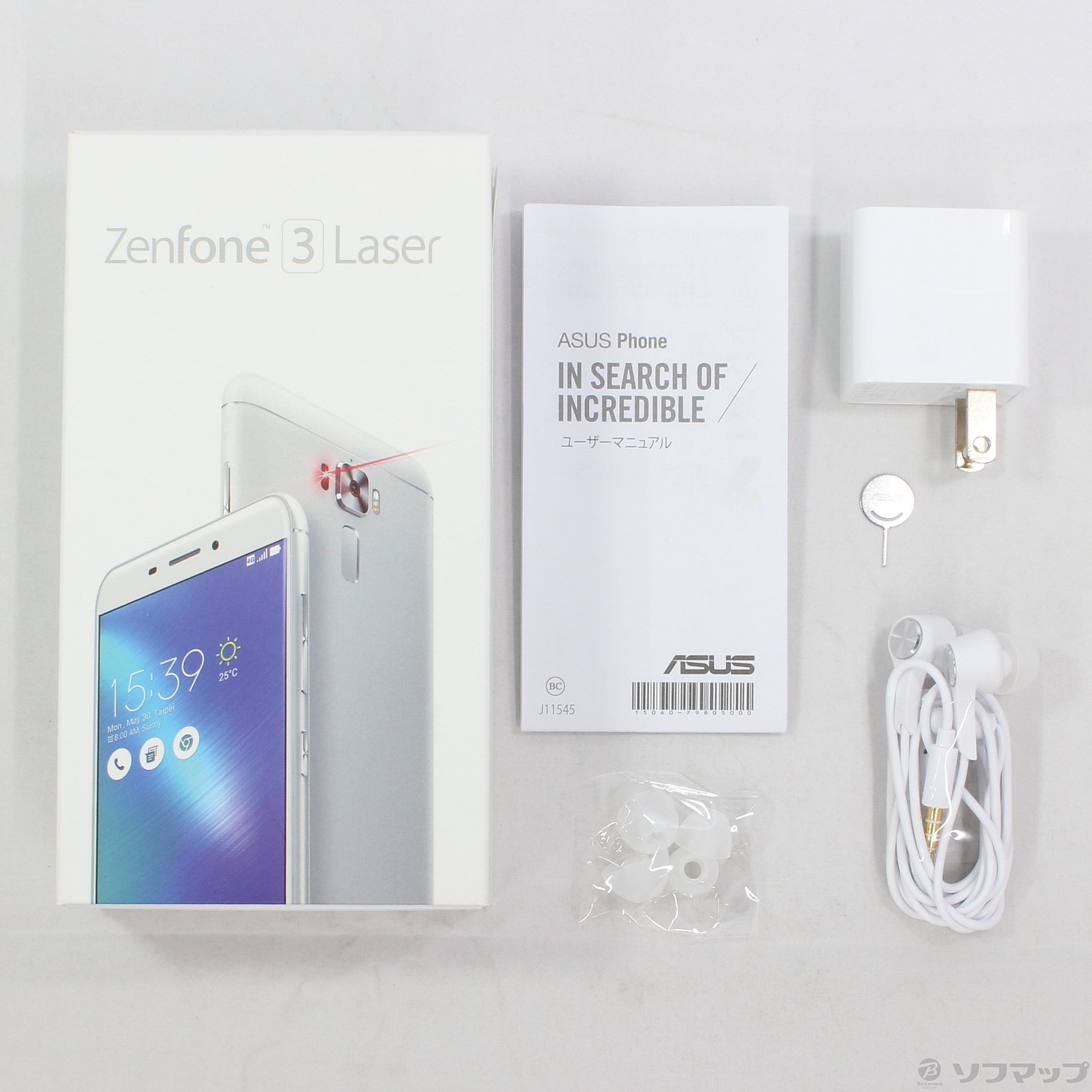 中古】ZenFone 3 Laser 32GB シルバー ZC551KL-SL32S4 SIMフリー