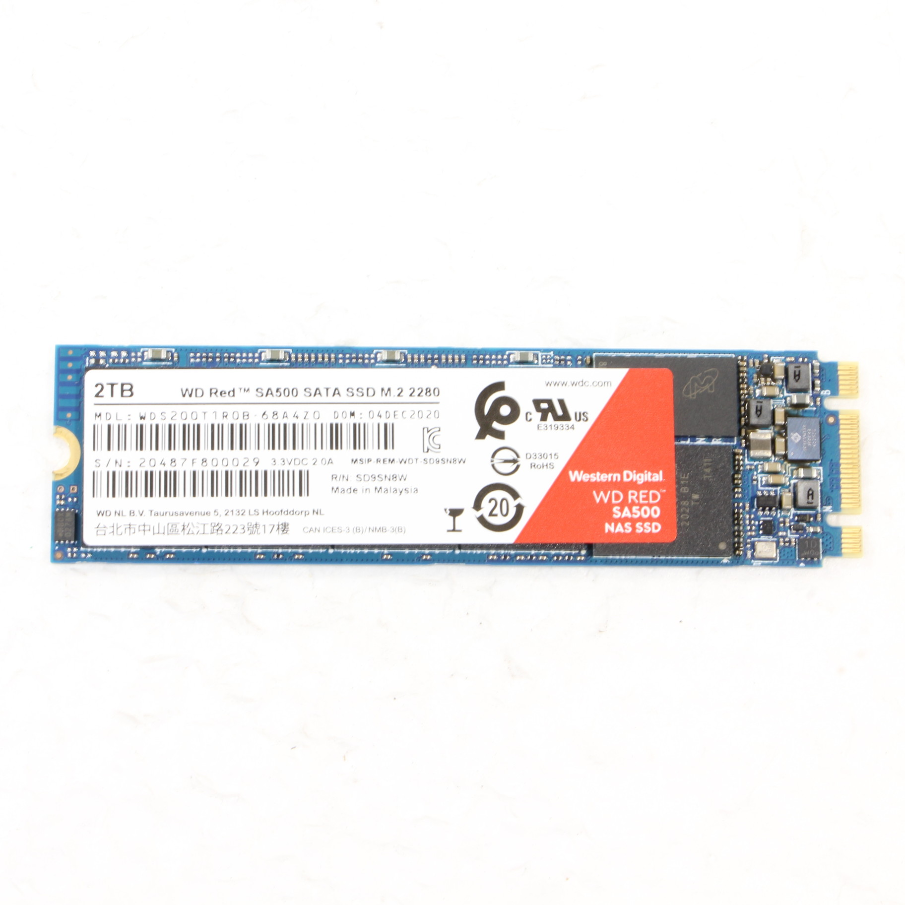 WD Red SA500 2TB SSD M.2 2280 美品