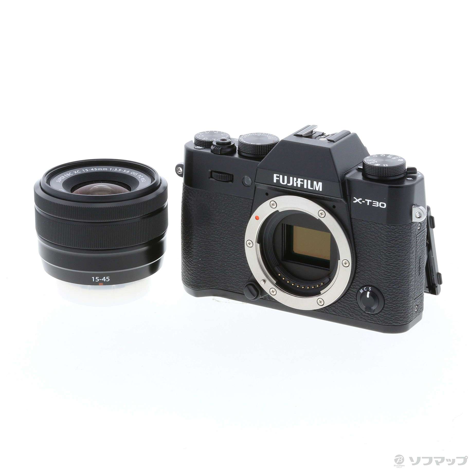 未使用品　フジフイルムX-T30 15-45レンズキットSILVER 保証書付カメラ