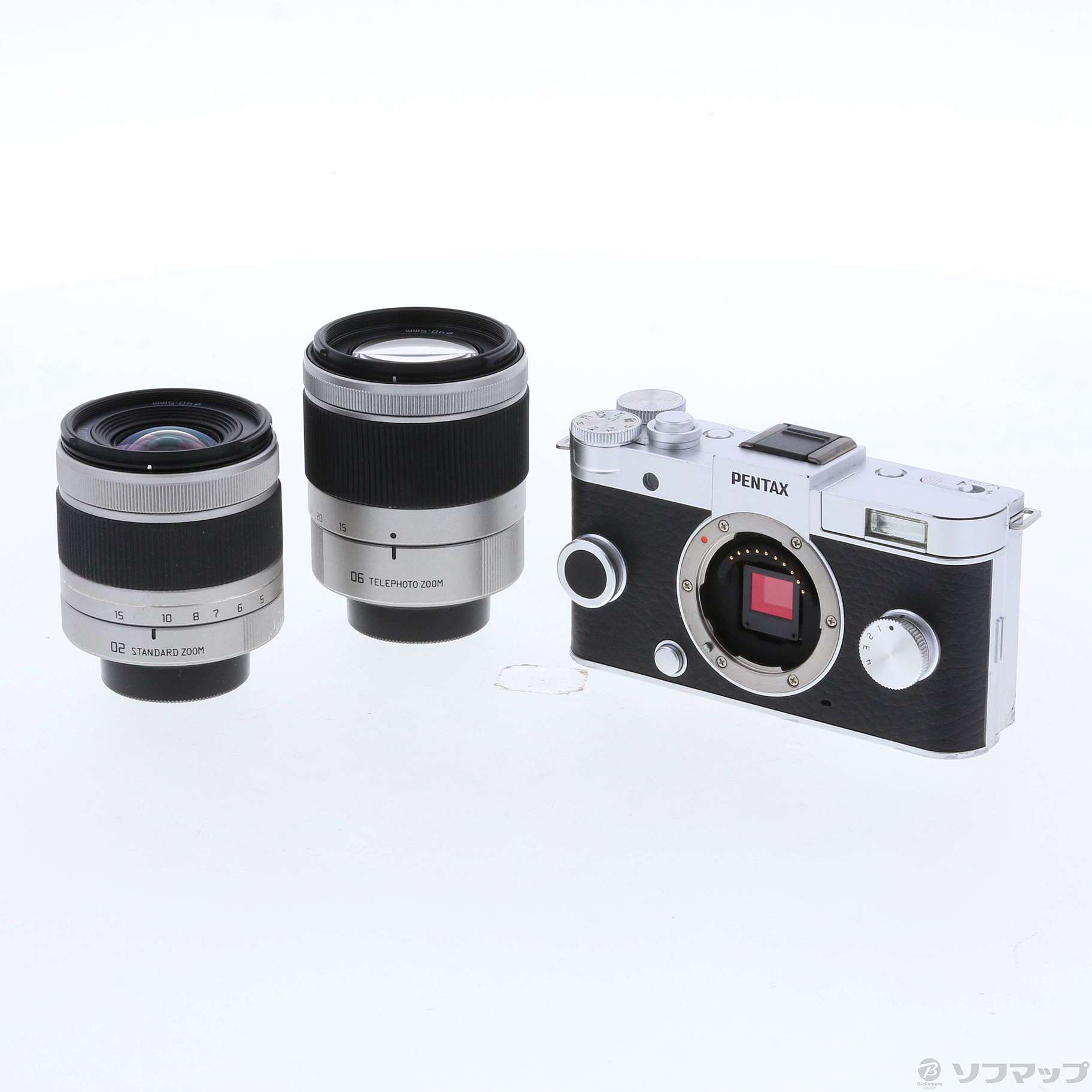 中古】PENTAX Q-S1 ダブルズームキット ブライトシルバー×チャコール