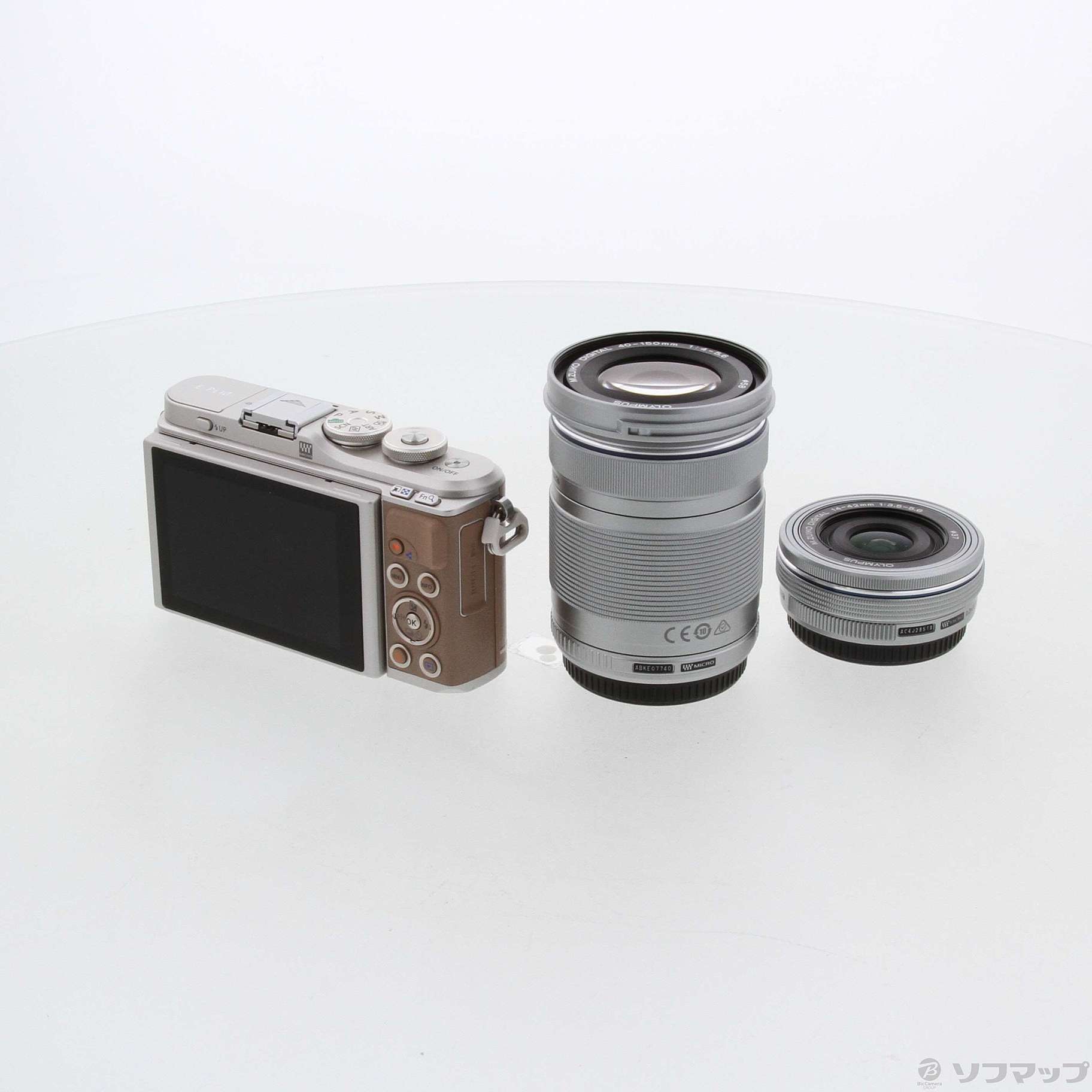 中古】OLYMPUS PEN E-PL10 EZダブルズームキット ブラウン