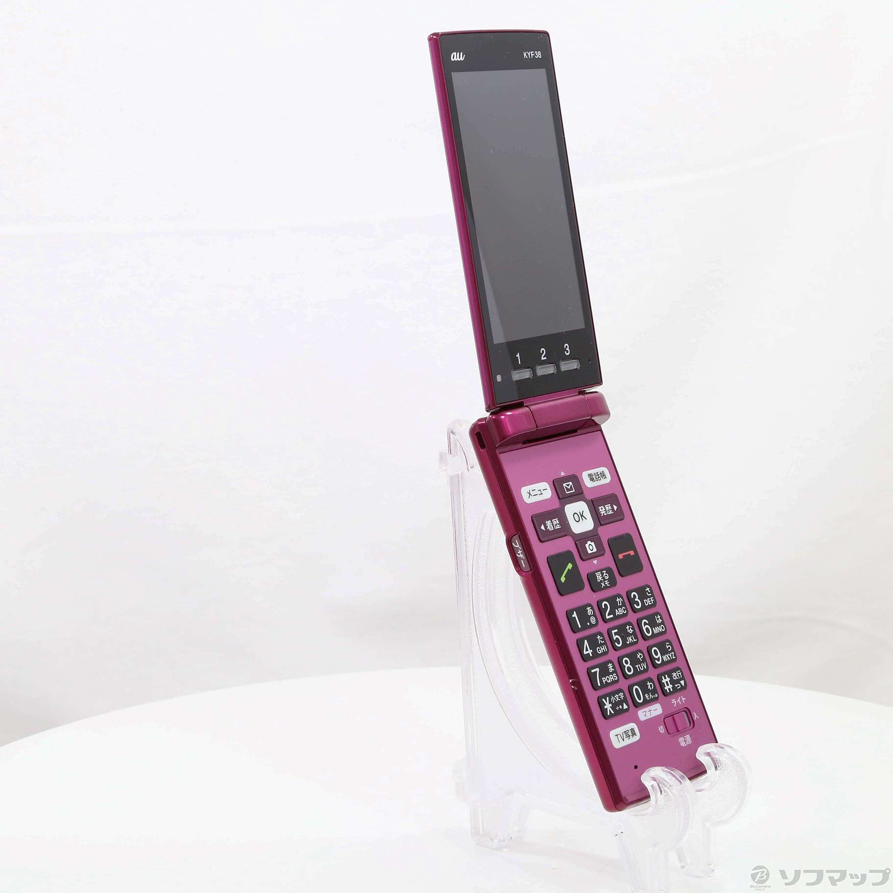 中古】かんたんケータイ KYF38 ワインレッド au [2133032494856