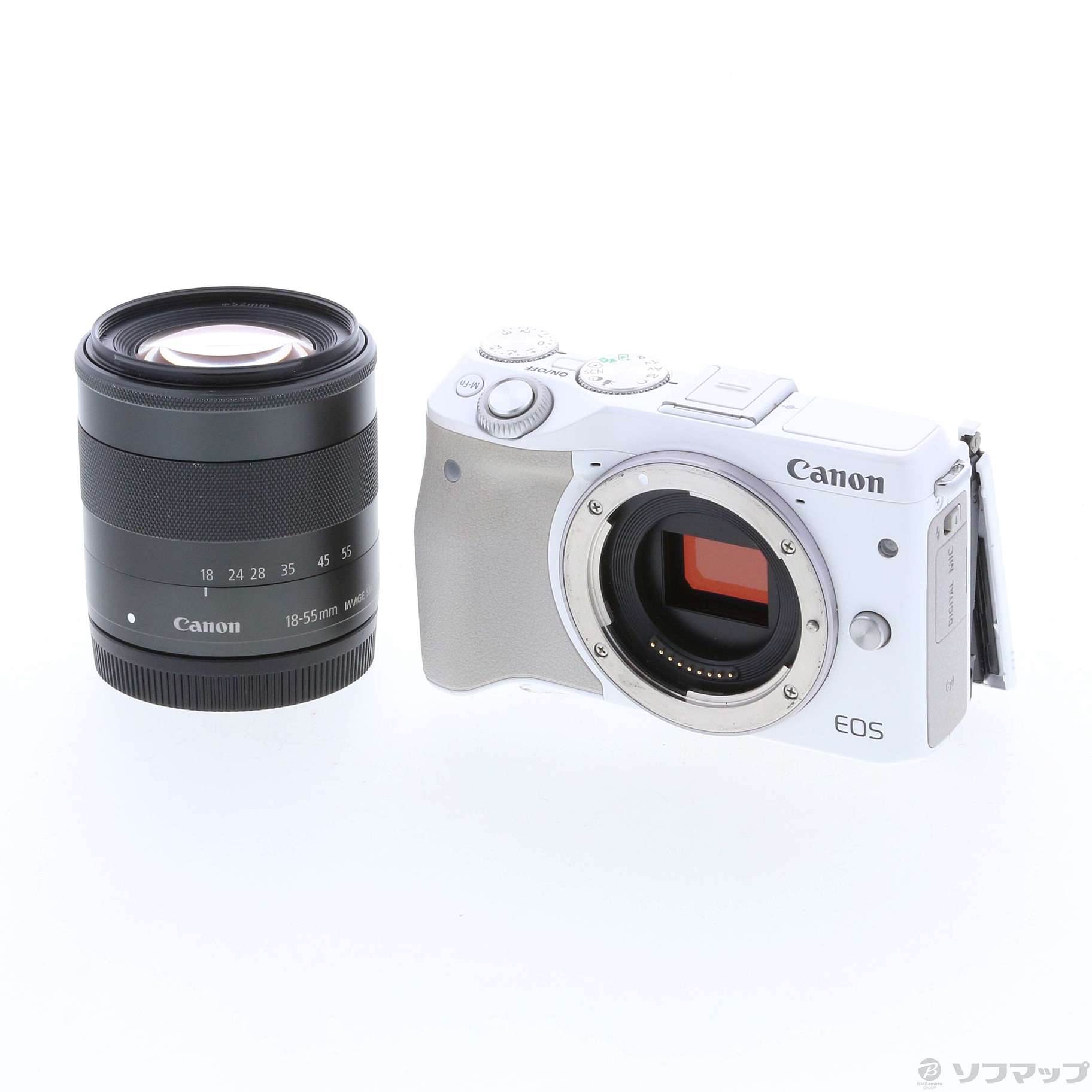 中古】EOS M3 EF-M 18-55 IS STM レンズキット ホワイト