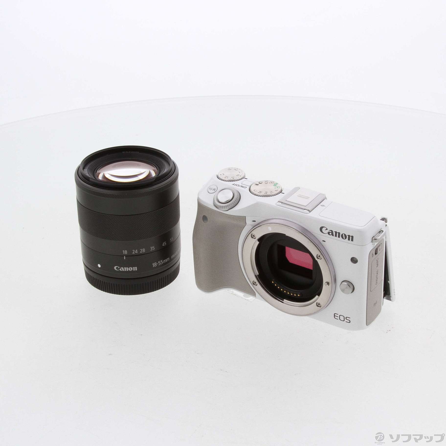 中古】EOS M3 EF-M 18-55 IS STM レンズキット ホワイト ◇07/07(水