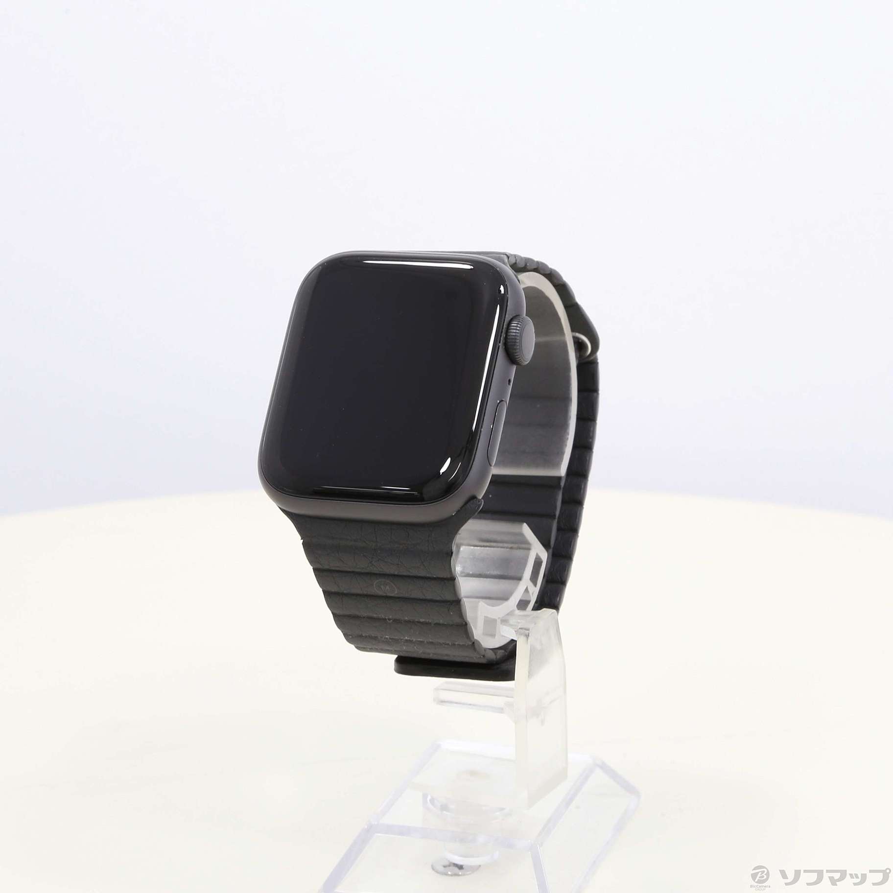 Apple Watch Series 5 GPS 44mm スペースグレイアルミニウムケース ブラックレザーループ - M