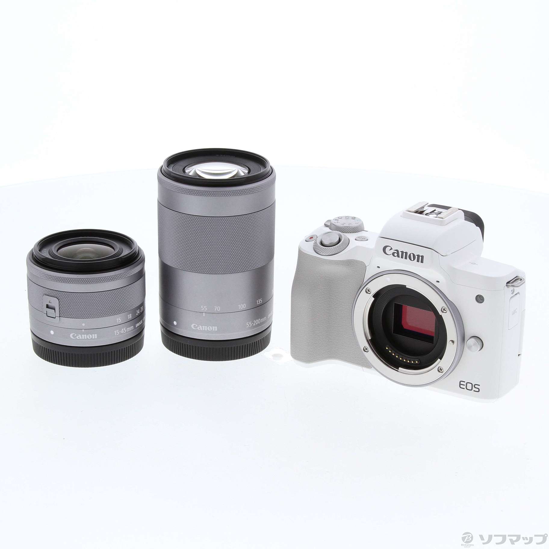 中古】EOS Kiss M2 ダブルズームキット ホワイト [2133033999589