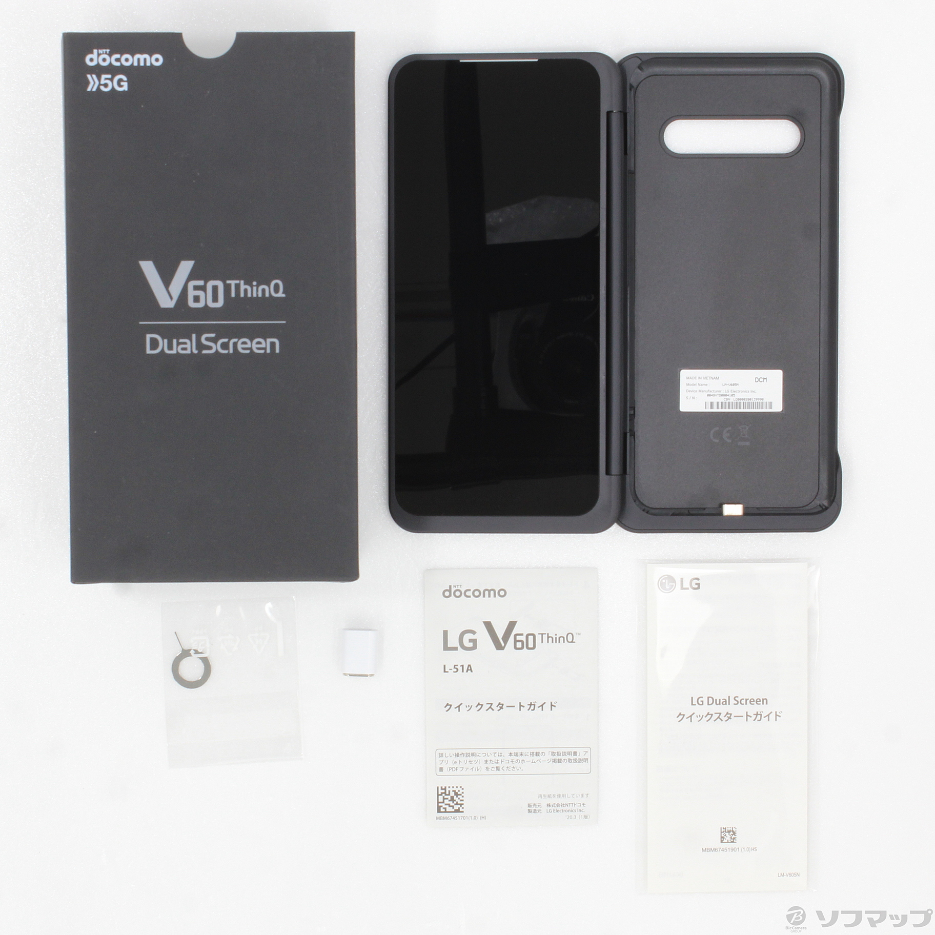 LG V60 ThinQ 5G 128GB ザ ブラック L-51A docomoロック解除SIMフリー