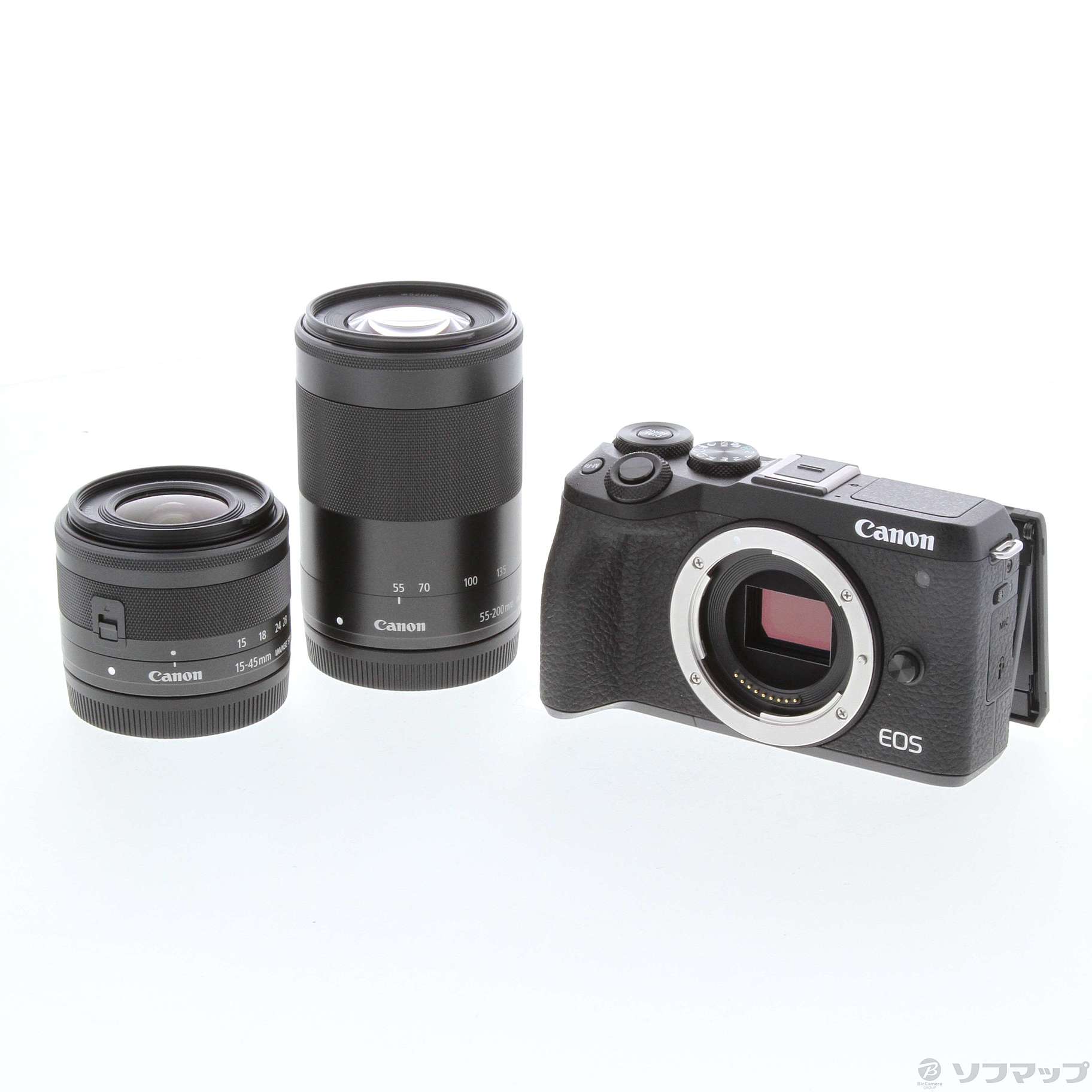 中古】EOS M6 Mark II ダブルズームEVFキット ブラック ◇08/24(火