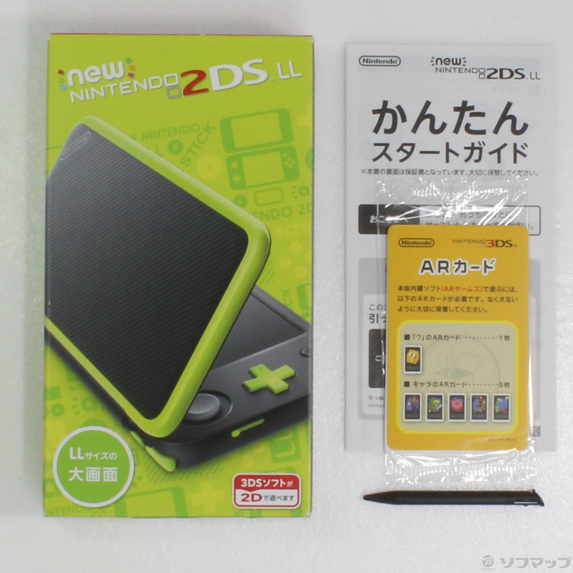 中古】Newニンテンドー2DS LL ブラック×ライム [2133034381673