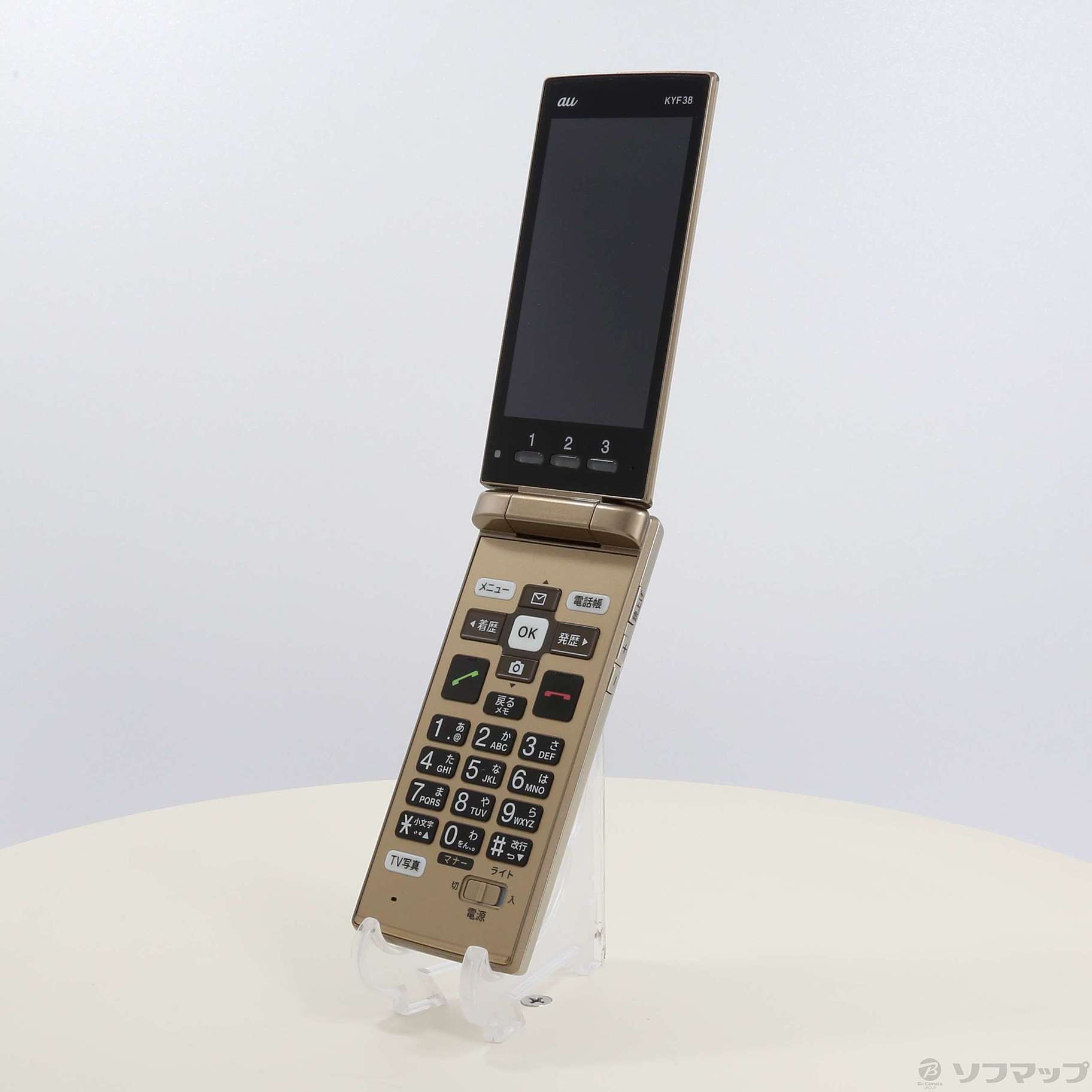 中古】かんたんケータイ KYF38 シャンパンゴールド au [2133034546959