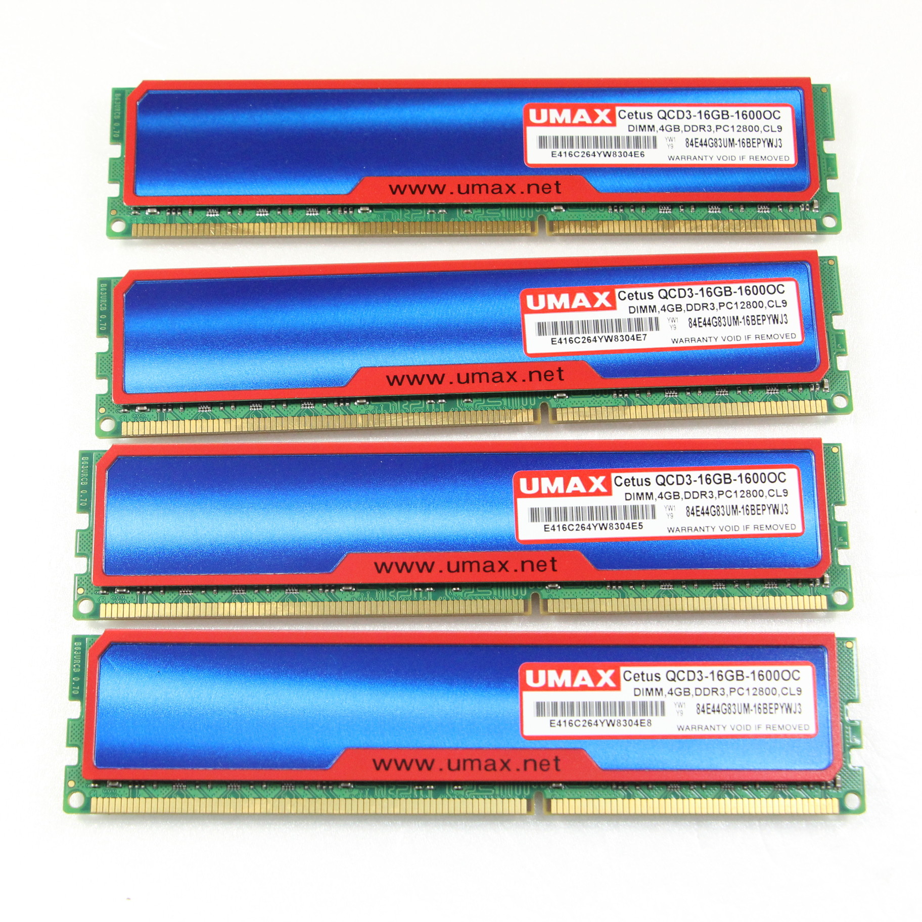 UMAX QCD3-16GB-1600OC (DDR3 4GB×4 計16GB)
