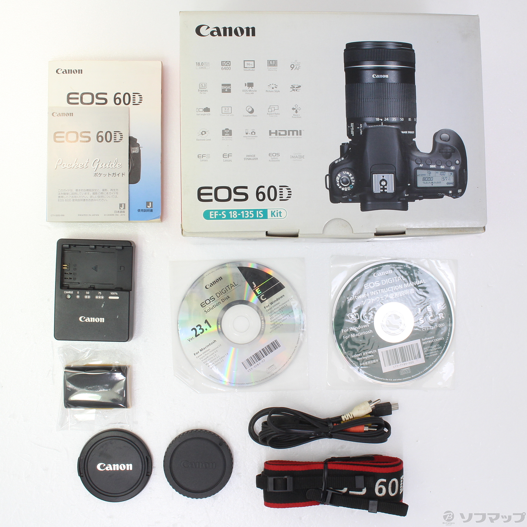 値下げ:デジタル一眼レフ EOS60D EF-S18-135 IS レンズキット-