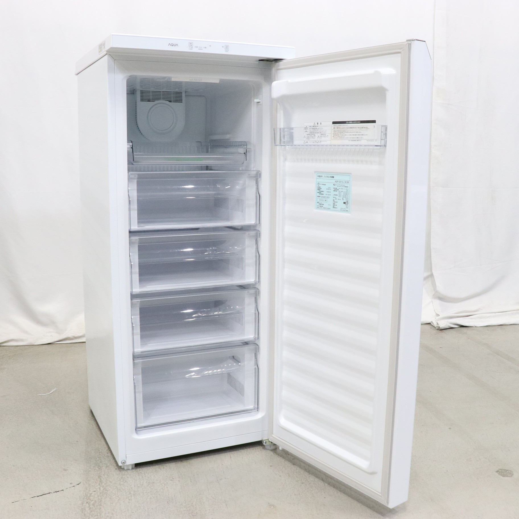 AQUA AQF-GD10N(W) ファン式冷凍庫 COOL CABINET EX 100L クリスタル