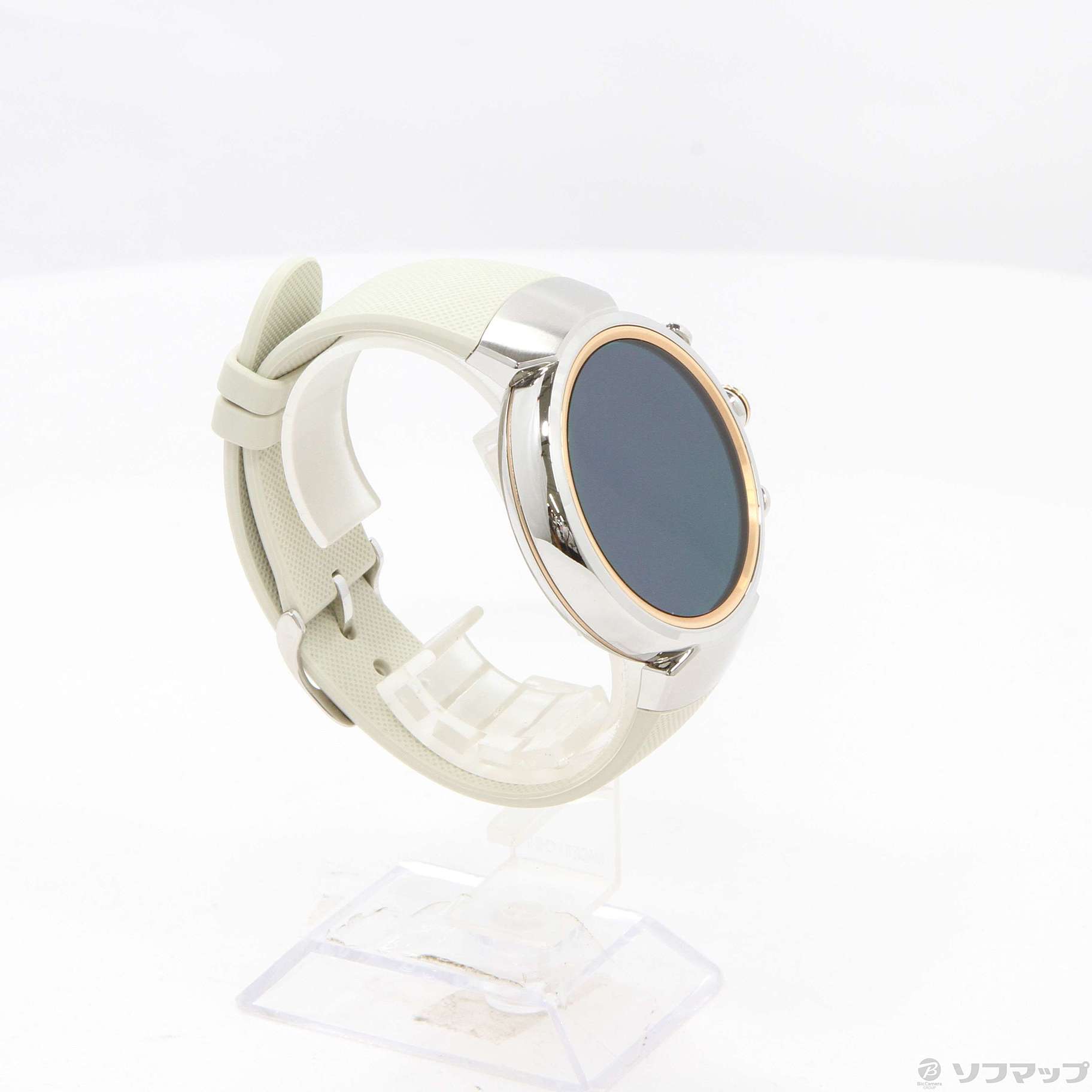 中古】ASUS ZenWatch 3 WI503Q-RGR04 シルバー／ベージュ(ラバー