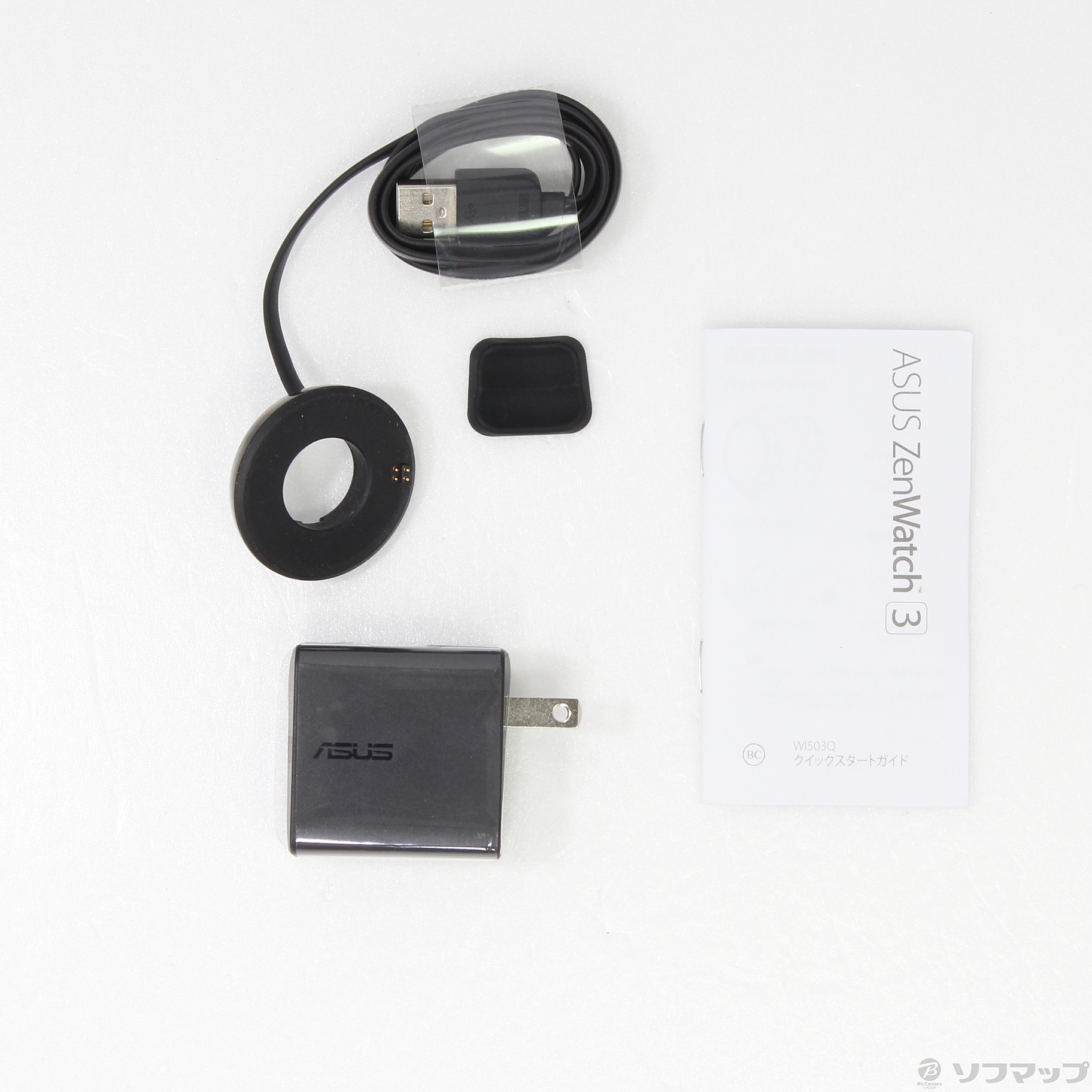 中古】ASUS ZenWatch 3 WI503Q-RGR04 シルバー／ベージュ(ラバー