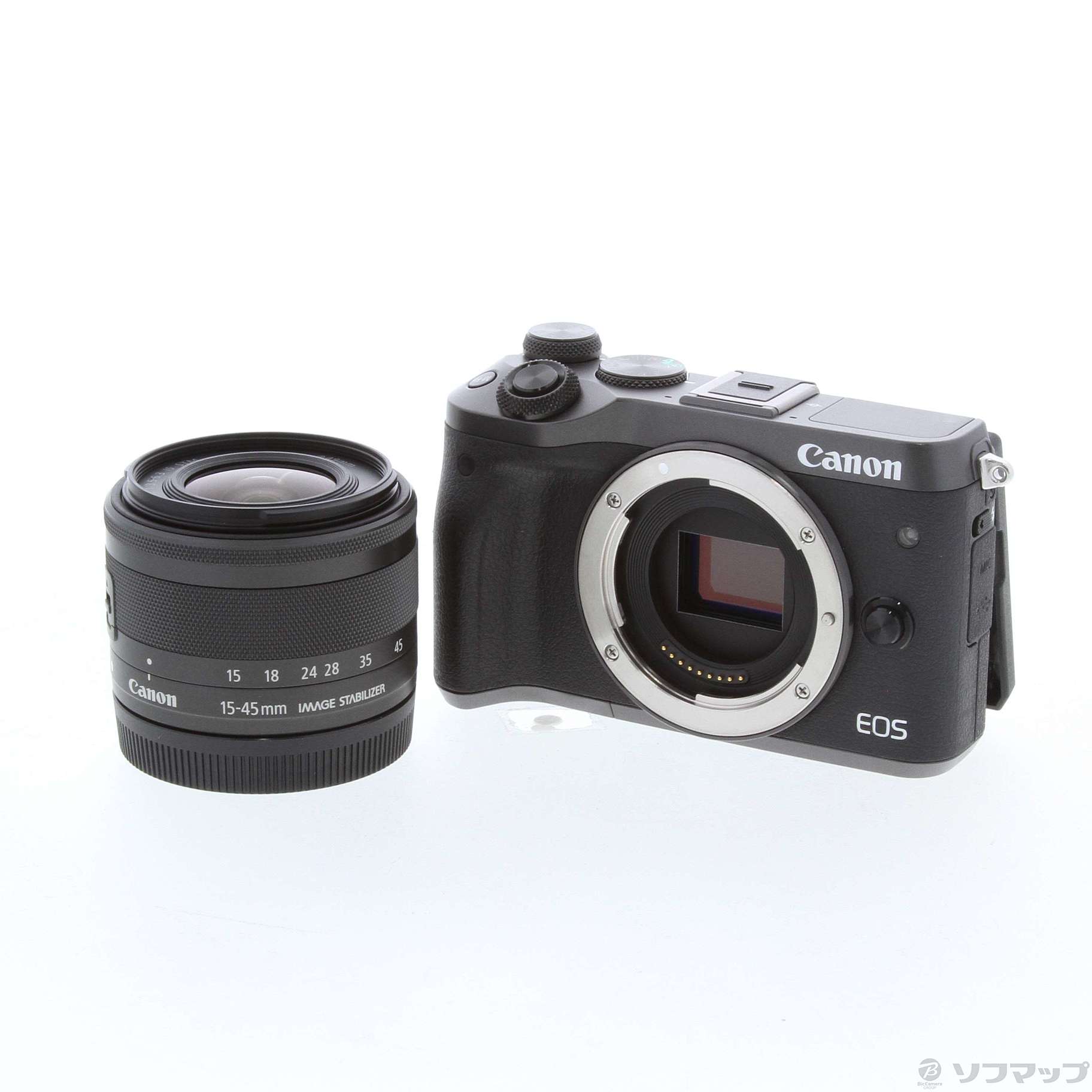 中古】ミラーレスカメラ EOS M6 (ブラック)・EF-M15-45 IS STM レンズ