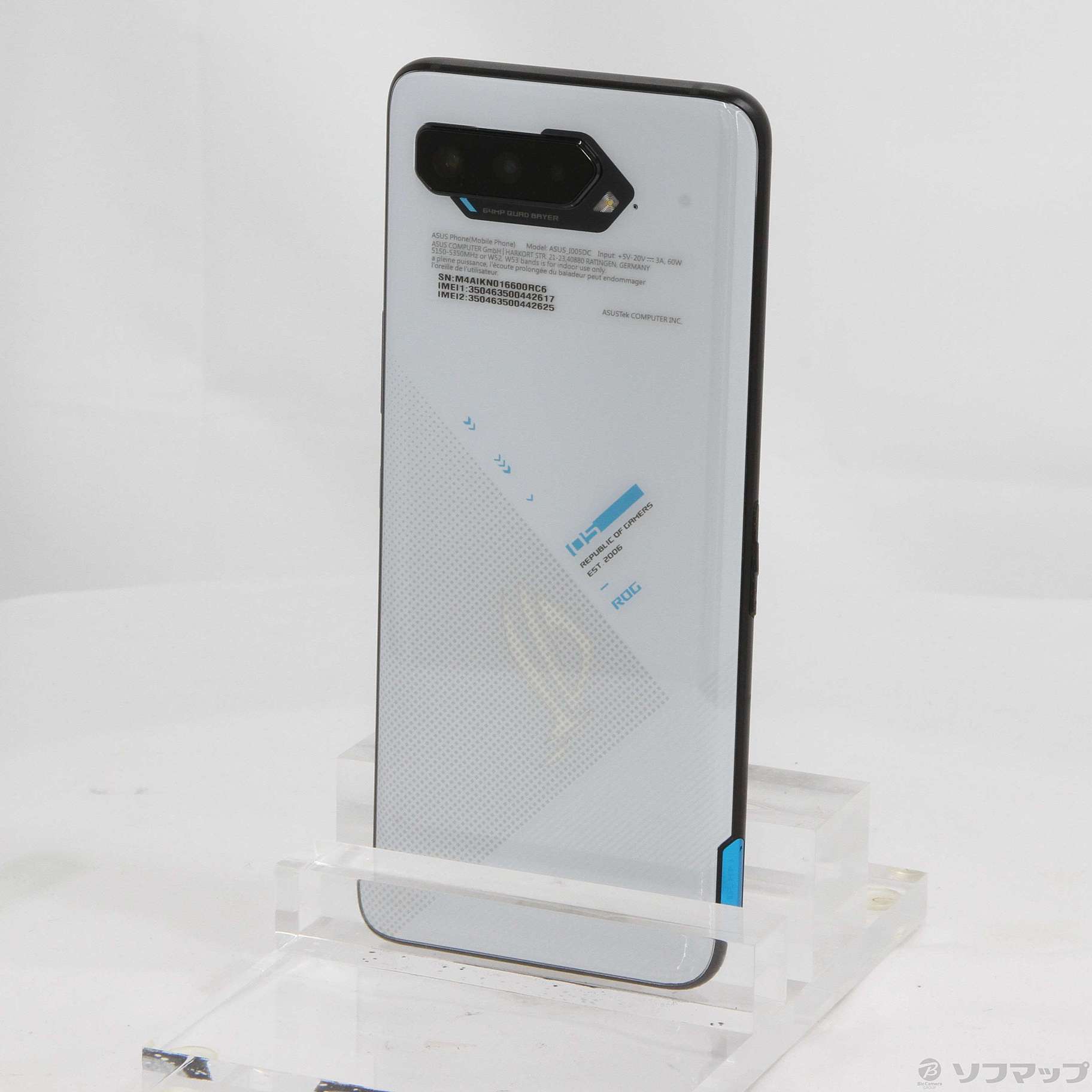 中古 展示品 Rog Phone 5 256gb ストームホワイト Zs673ks Wh256r16 Simフリー 09 14 火 値下げ リコレ ソフマップの中古通販サイト