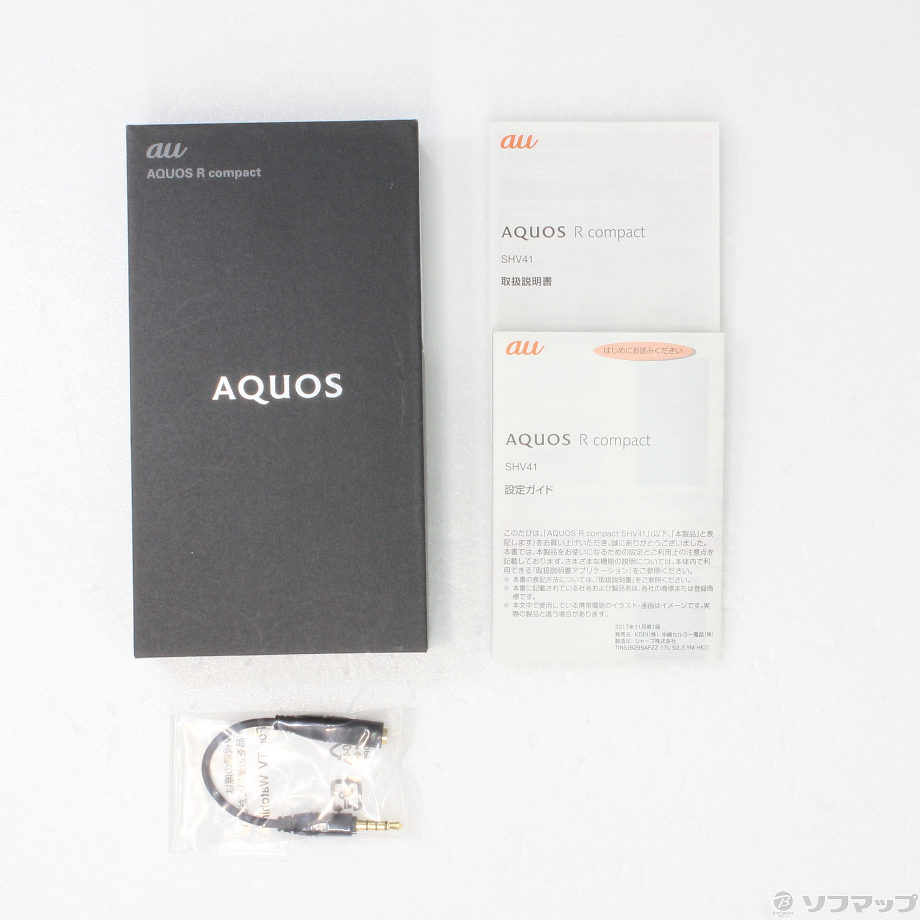 中古】AQUOS R compact 32GB メタルブラック SHV41 auロック解除SIM