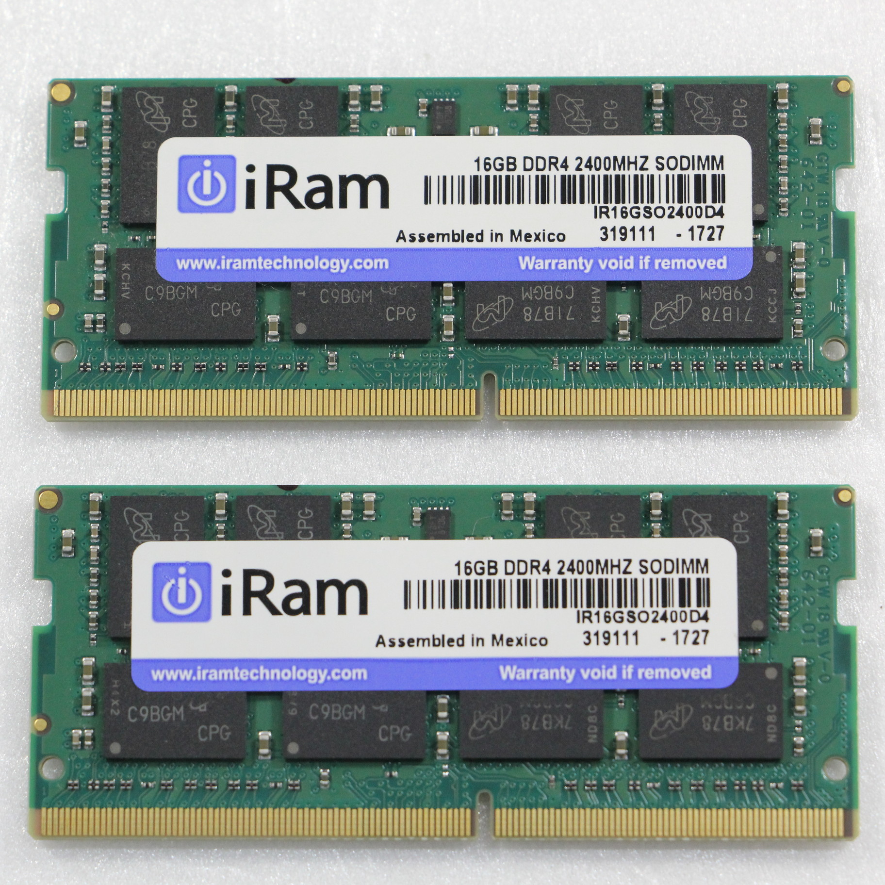 ノートPCメモリ iRam DDR4 2400MHZ 32GB（16GB×2枚） ノートPC用 メモリ DDR4-2400 32GB（16GB×2枚）｜PC4-19200