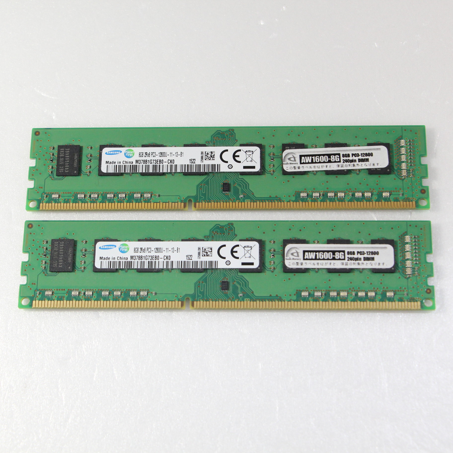 デスクPCメモリ 240P DDR3 8GB×2枚組 PC3-12800 DDR3-1600