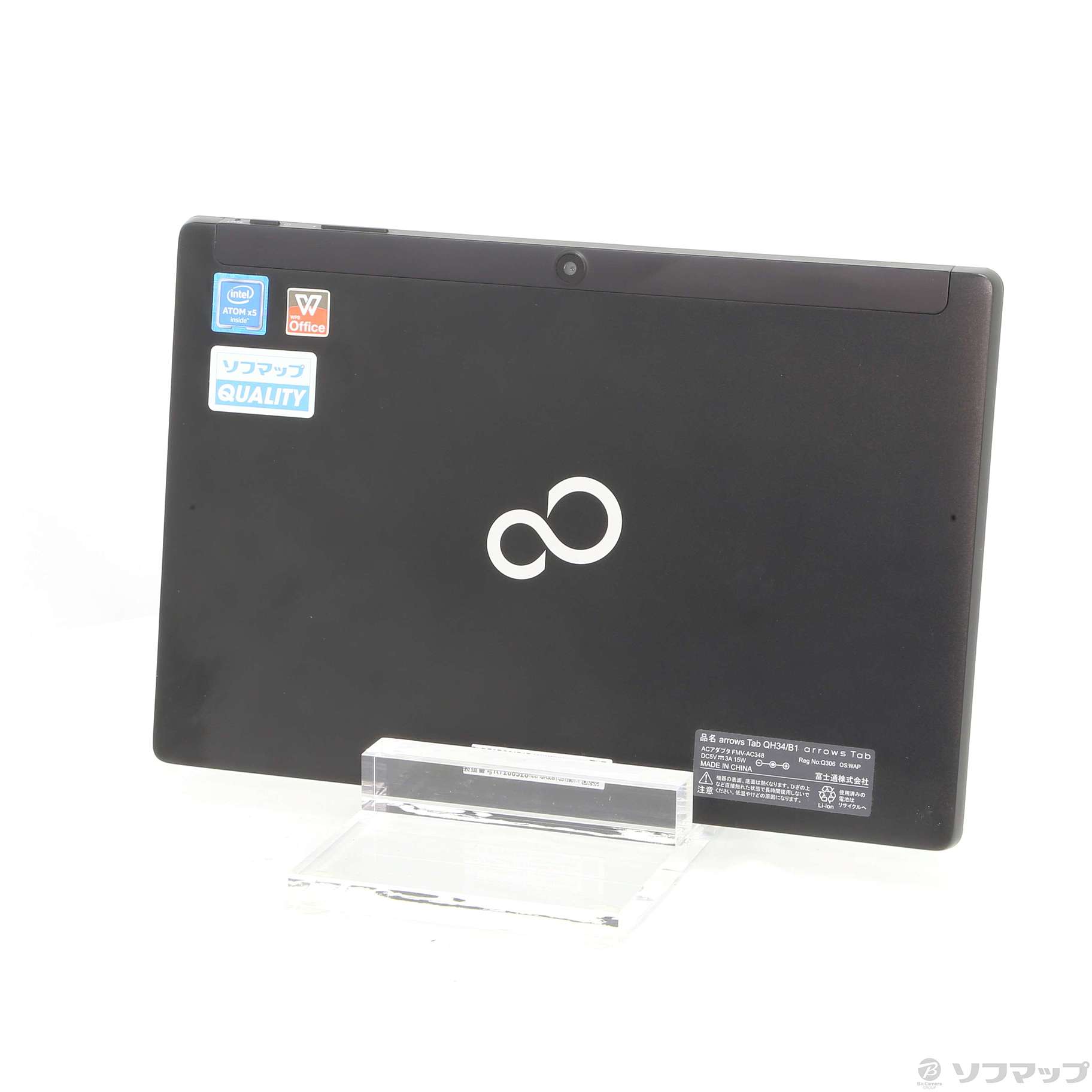 中古】ARROWS Tab QH34／B1 FARQ34B1BJ ブラック 〔Windows 10〕 ◇08