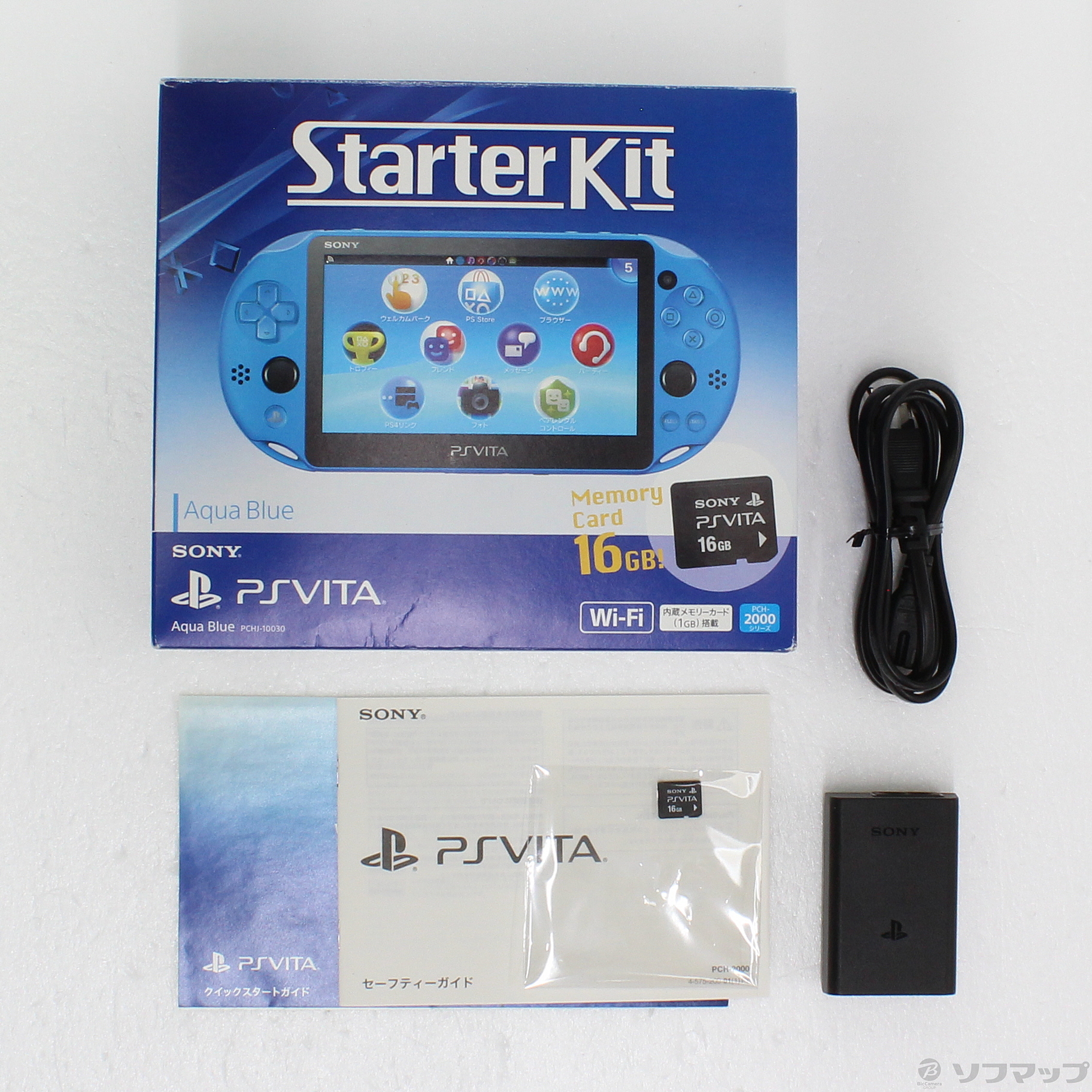 中古】PLAYSTATION VITA STARTER Kit PCHJ-10030 アクアブルー