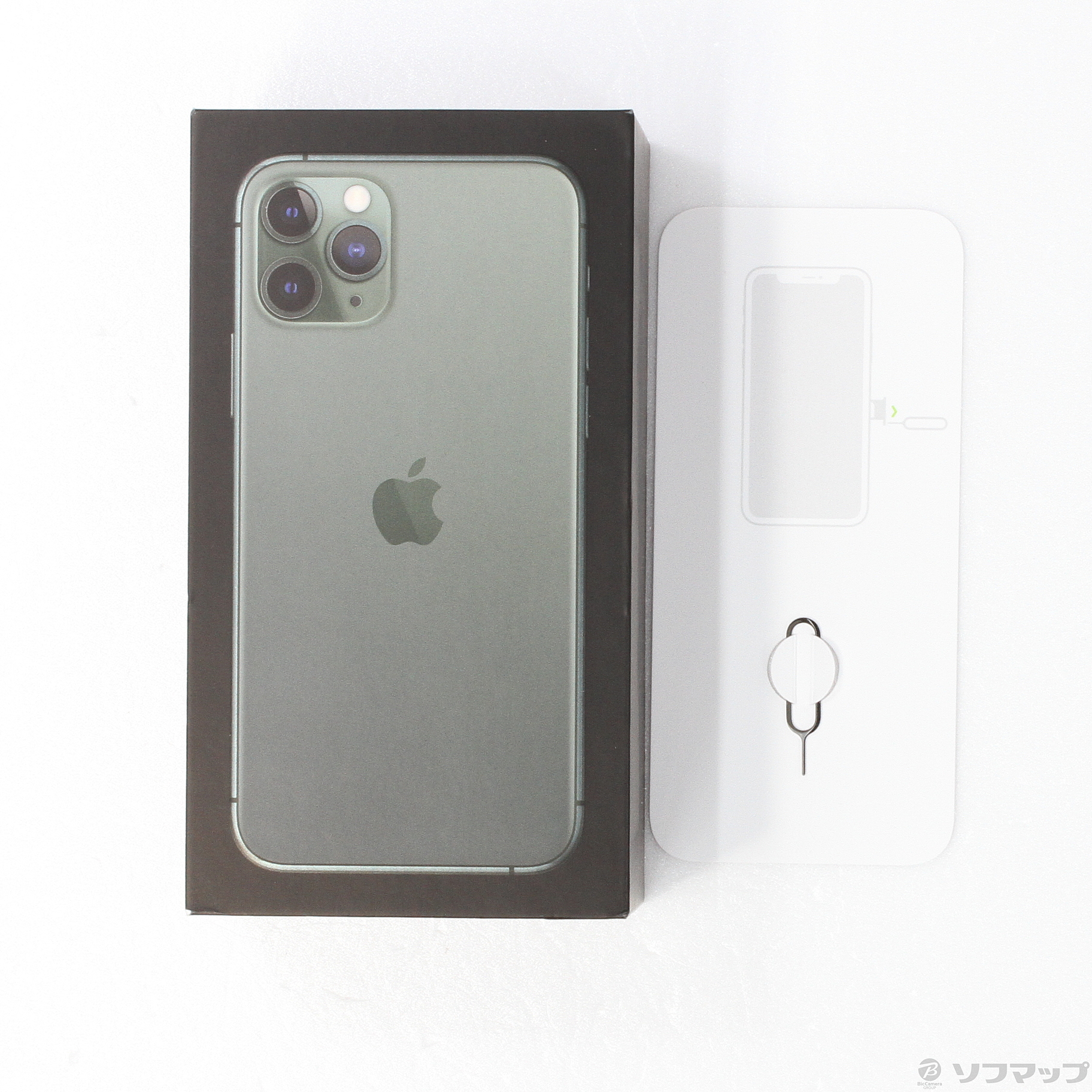 中古】iPhone11 Pro 512GB ミッドナイトグリーン MWCG2J／A SoftBank