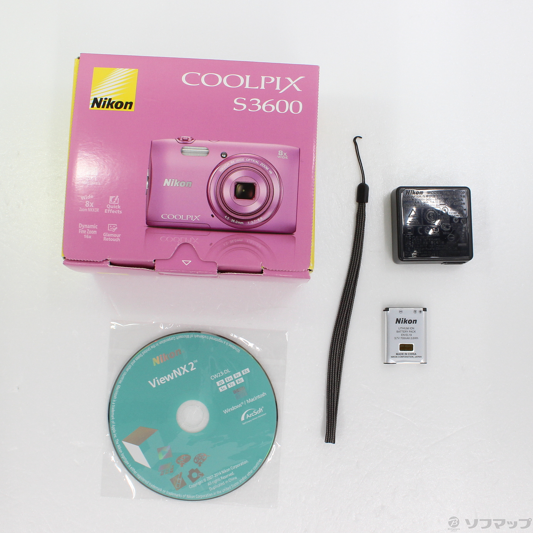 Nikon デジカメ COOLPIX S3600 2005万画素 アザレアピンクスマホ/家電