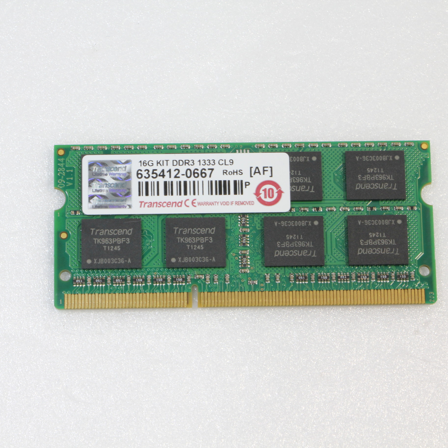 新品 ノート用 8GB(4GBx2) DDR3-1333 (PC3-10600)