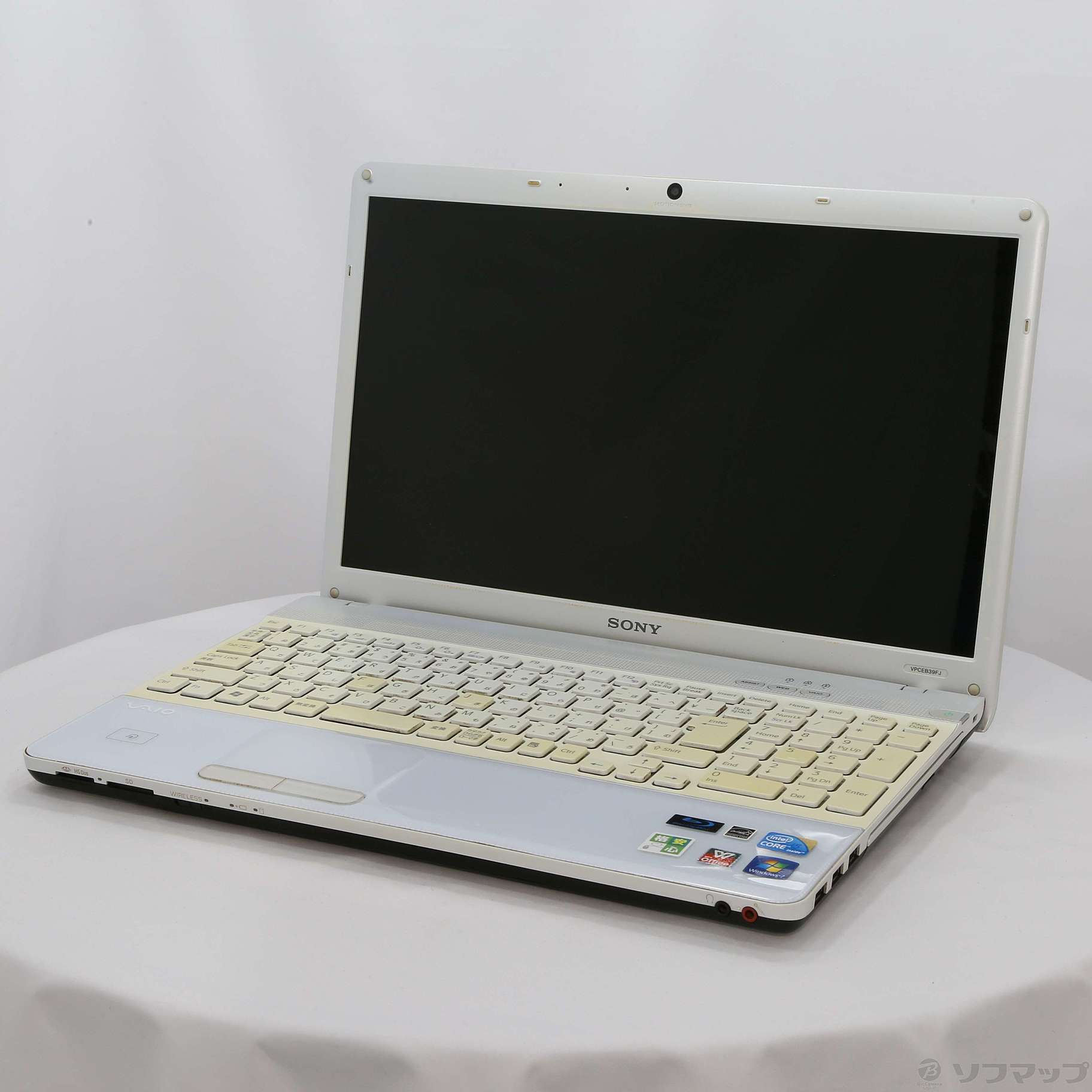 中古】格安安心パソコン VAIO E VPCEB39FJ／W ホワイト ※バッテリー