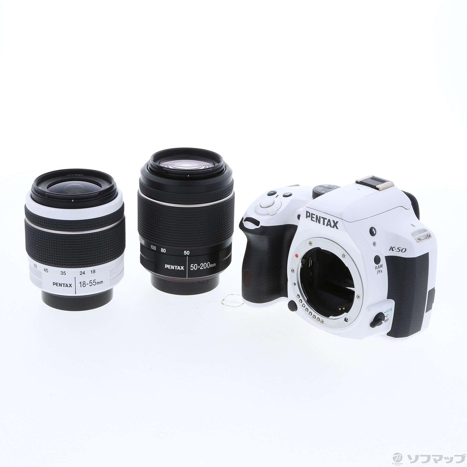 ペンタックスK-50 ホワイト 18-55mm 50-200mm Wレンズセット-