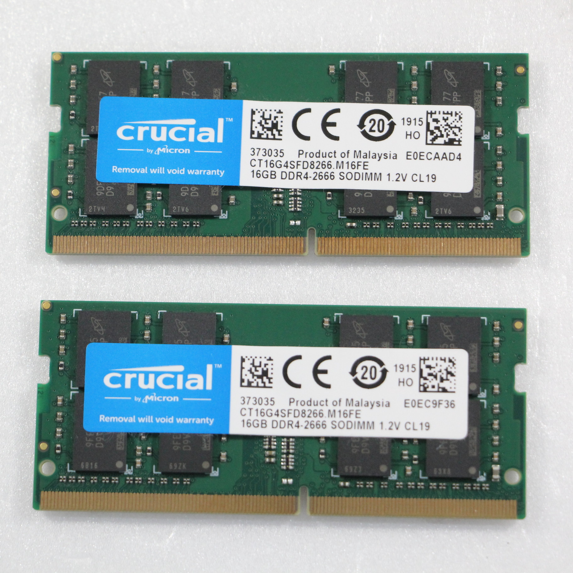 中古】Crucial 32GB Kit (2×16GB) DDR4-2666 SODIMM CT2K16G4SFD8266 ...