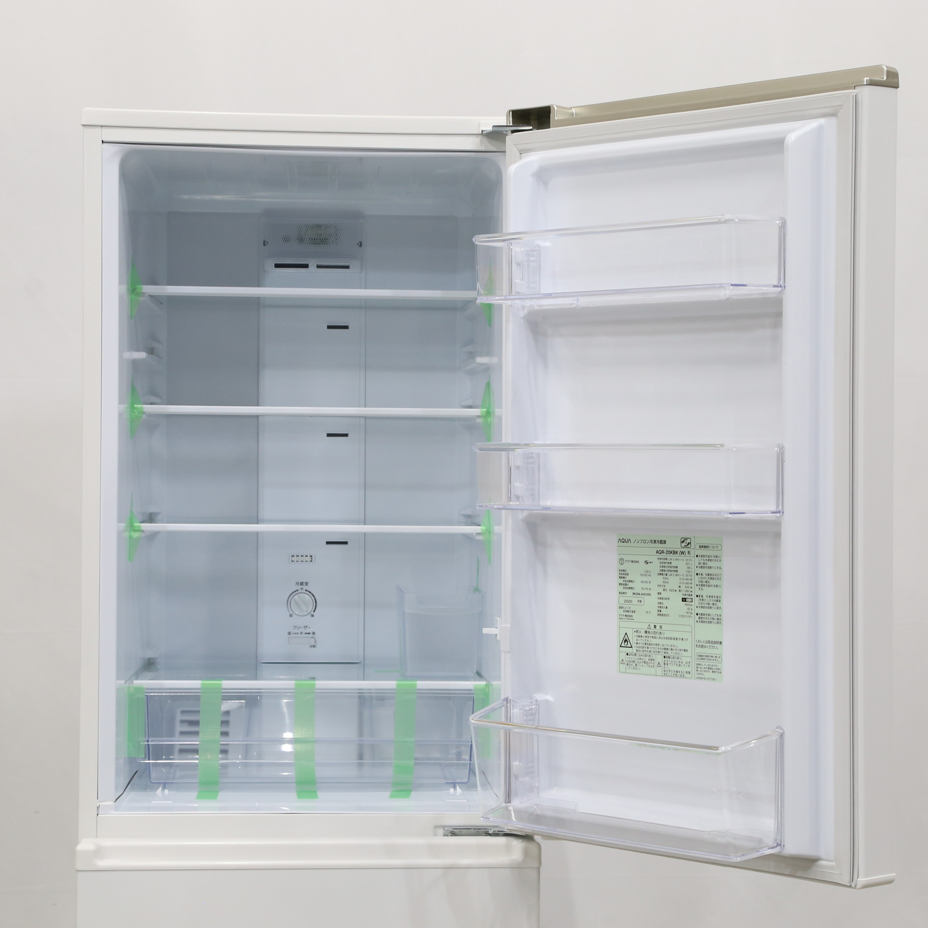 中古】〔展示品〕 冷蔵庫 ホワイト AQR-20KBK-W ［2ドア ／右開き 