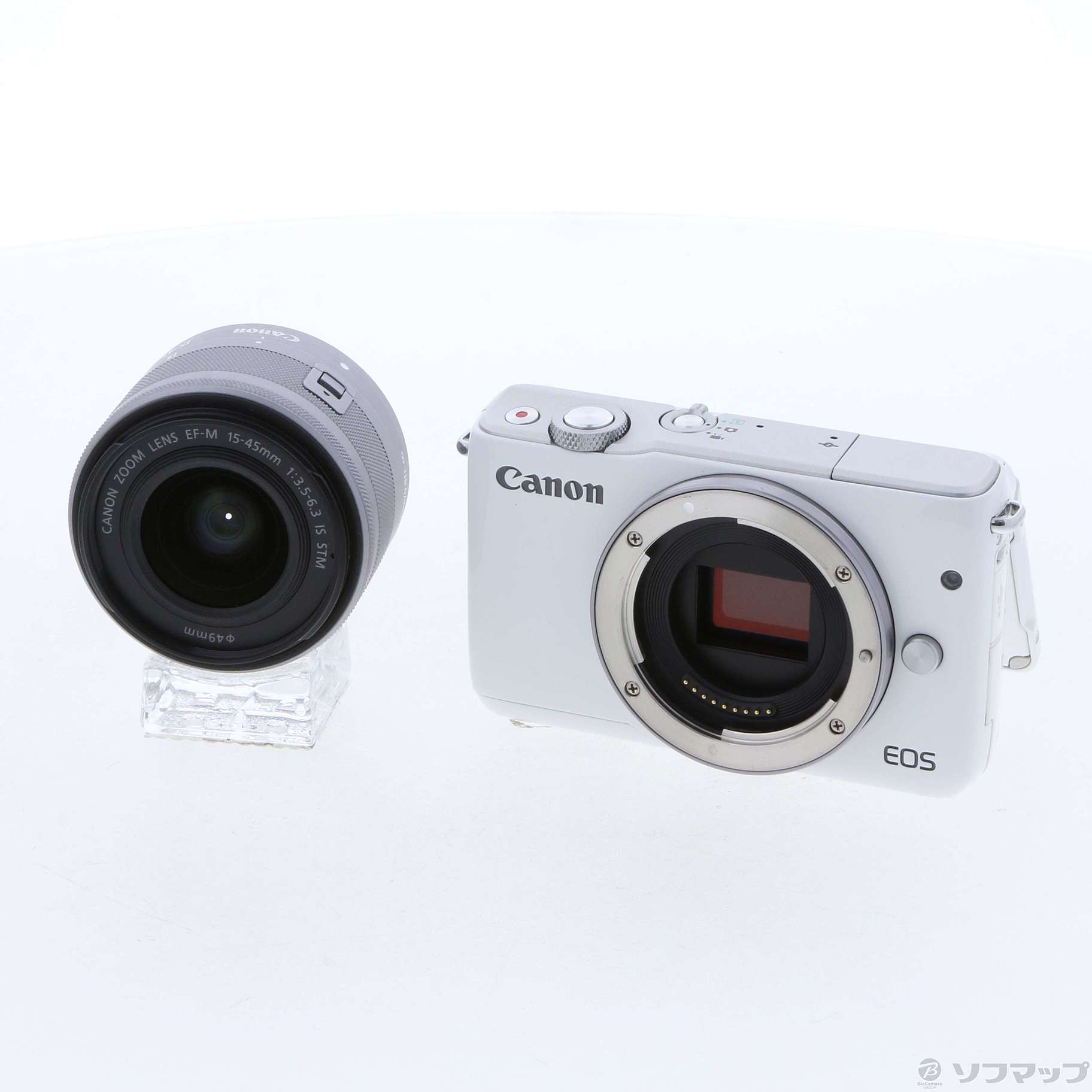 中古】EOS M10 EF-M 15-45 レンズキット WH (1800万画素／SDXC