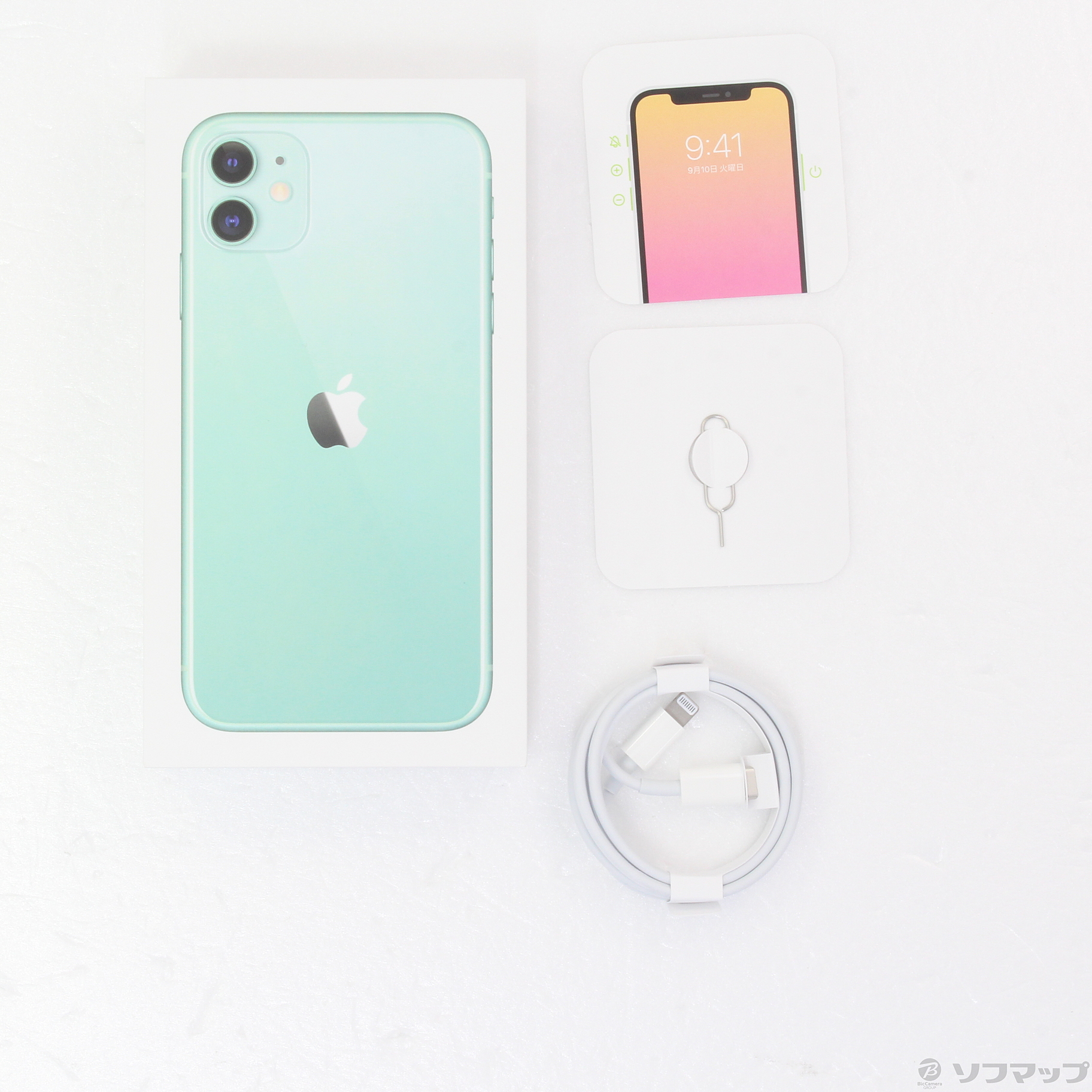 濃いピンク系統-iPhone11[64GB] SIMフリー MHDG3J グリーン：•ゲオ