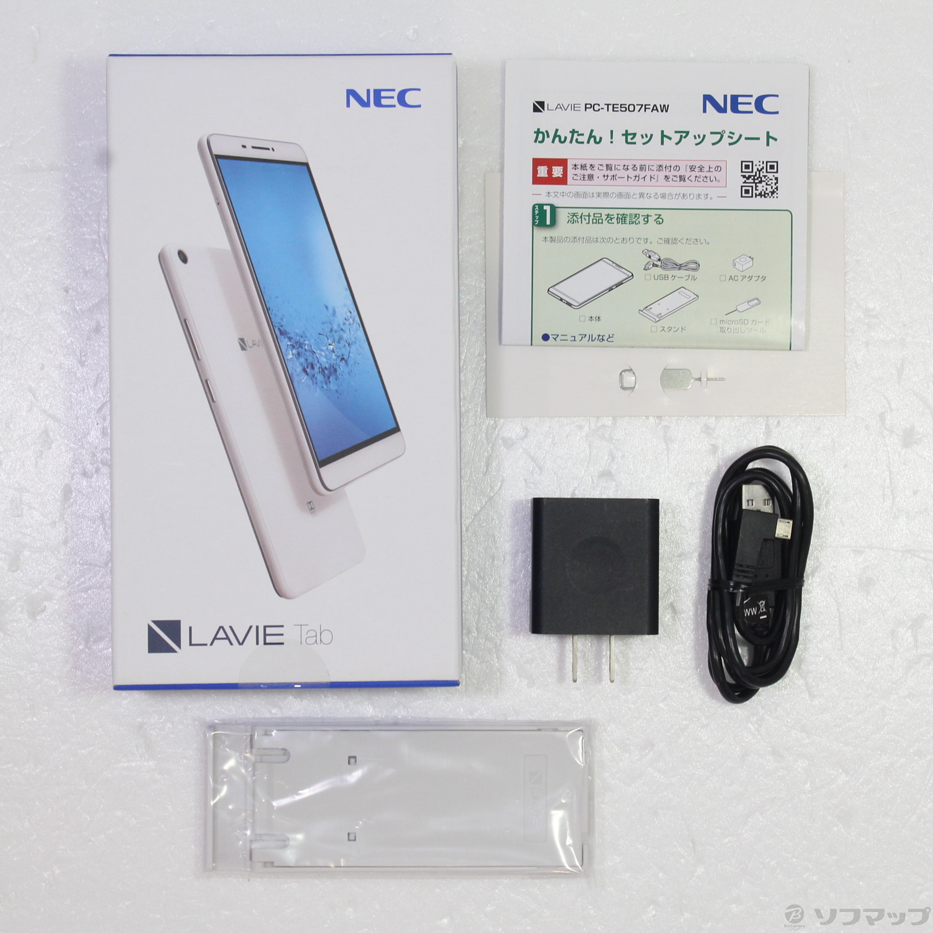 中古】LaVie Tab E TE507／FAW 16GB ホワイト PC-TE507FAW Wi-Fi