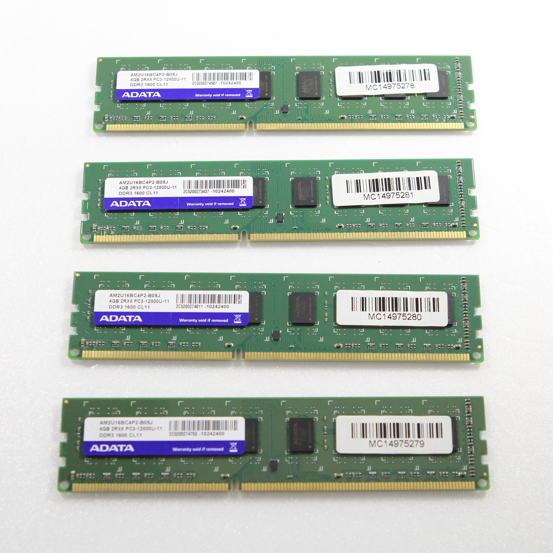 ADATA DDR3-1600 4GB×4枚 16GBスマホ/家電/カメラ