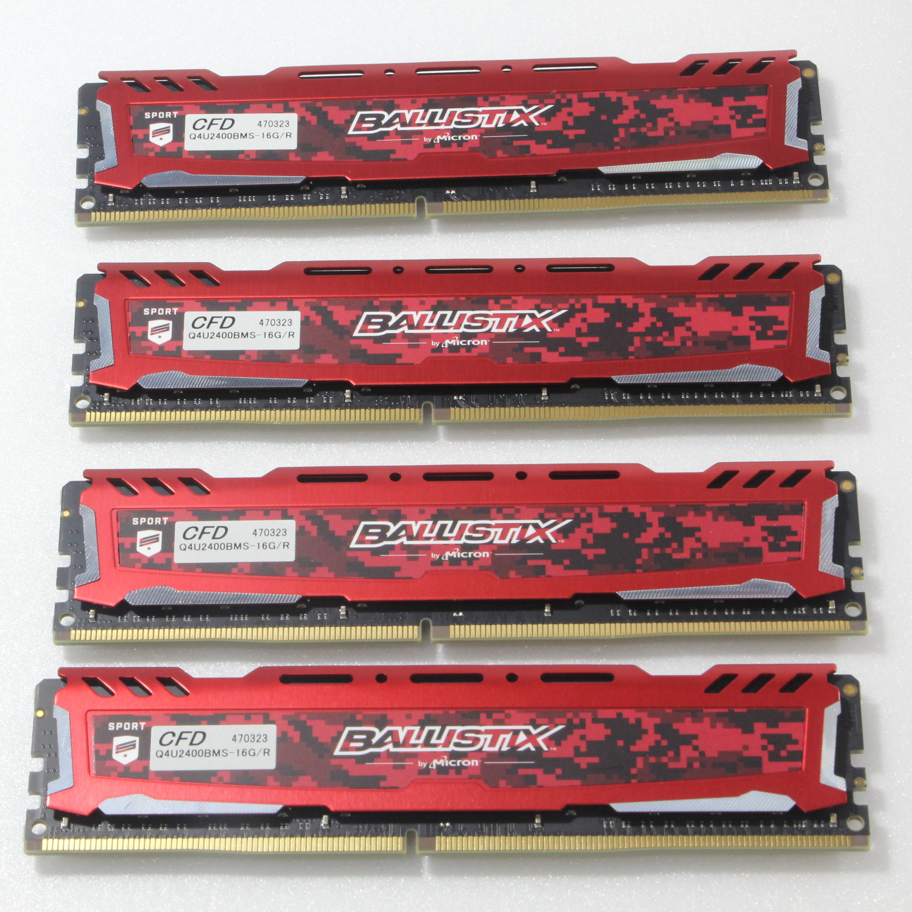 CFD Ballistix Q4U2400BMS-16G DDR4 合計64GB 16GBx4枚組 PC4-19200