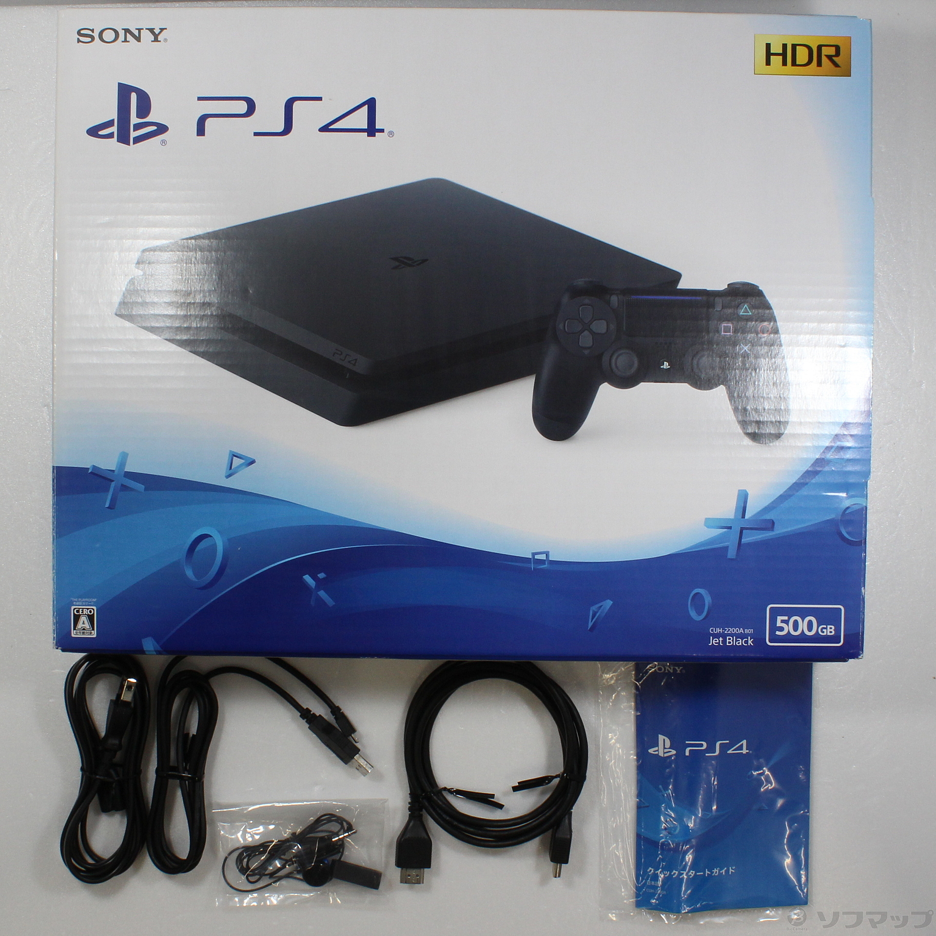 中古】PlayStation 4 ジェット・ブラック 500GB CUH-2200AB01