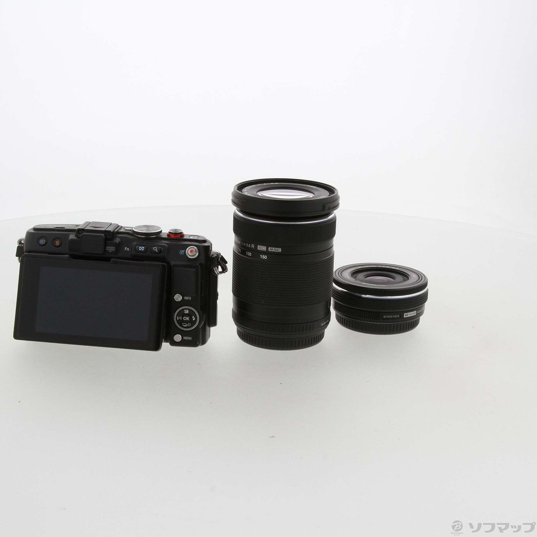 中古】PEN Lite E-PL6 EZダブルズームキット ブラック [2133039261482 